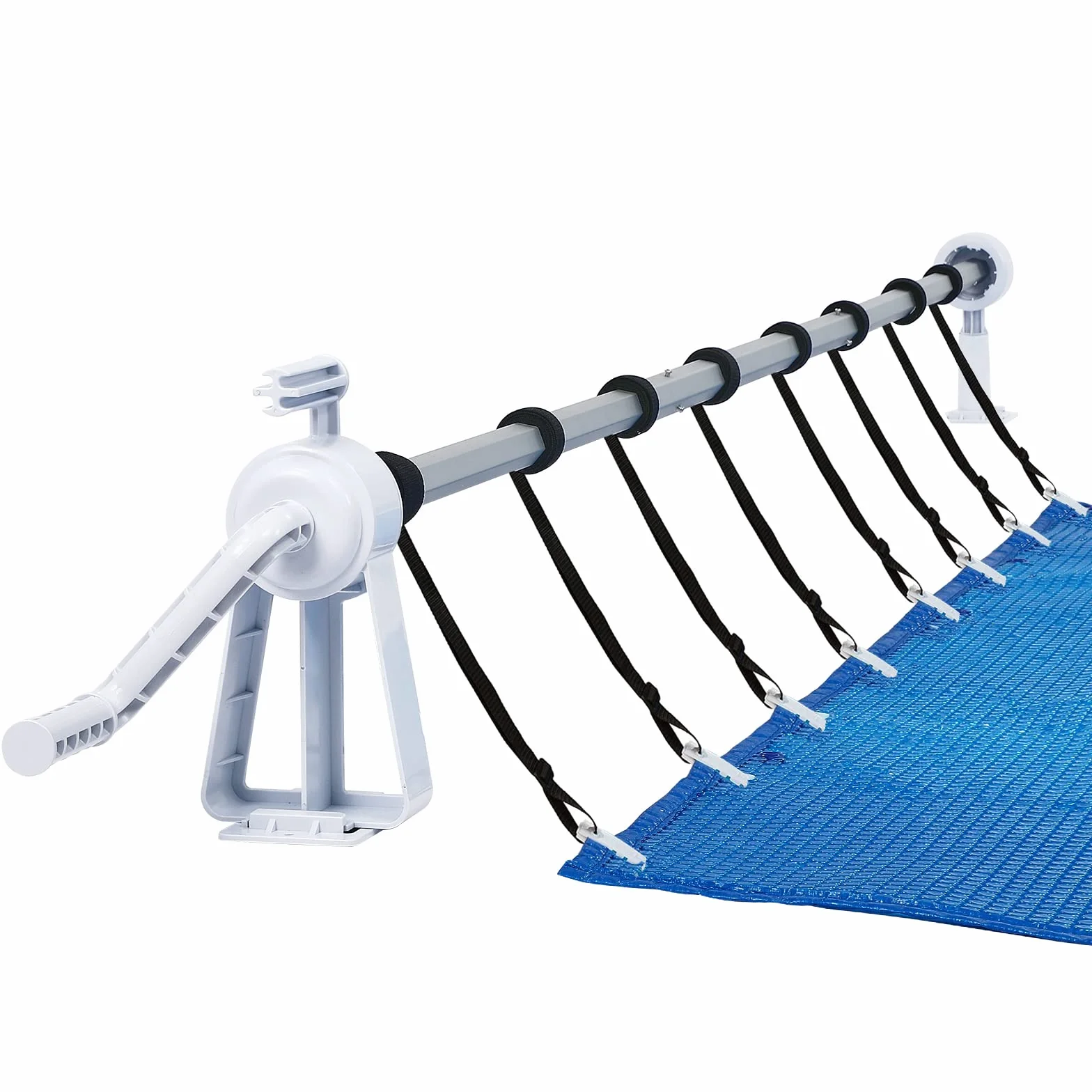 UISEBRT Sistema de enrollado para piscina 1,05 m – 6,15 m enrollador de láminas con cintas de fijación