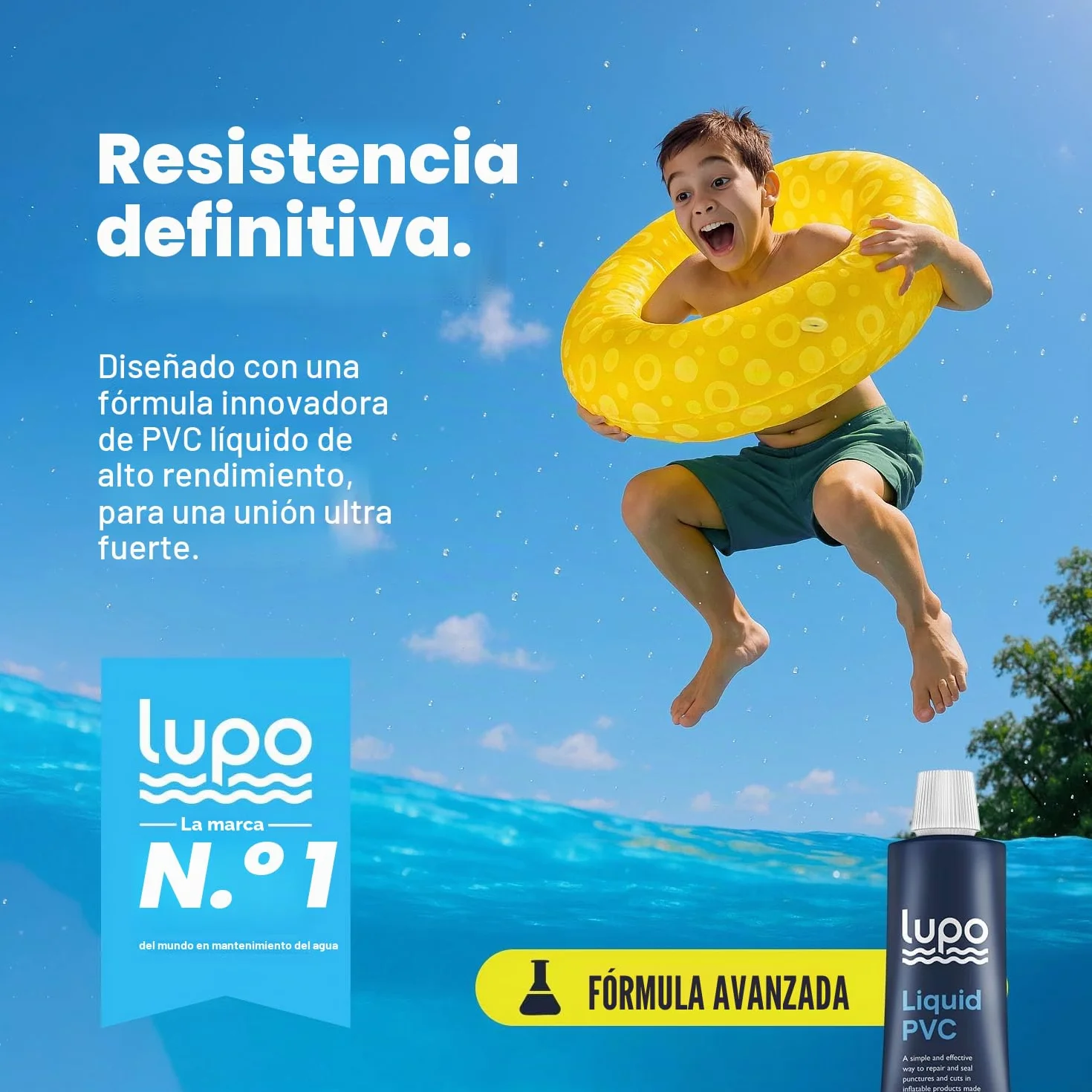 LUPO Kit de reparación para artículos inflables Adhesivo universal piscinas jacuzzis barcos kayaks