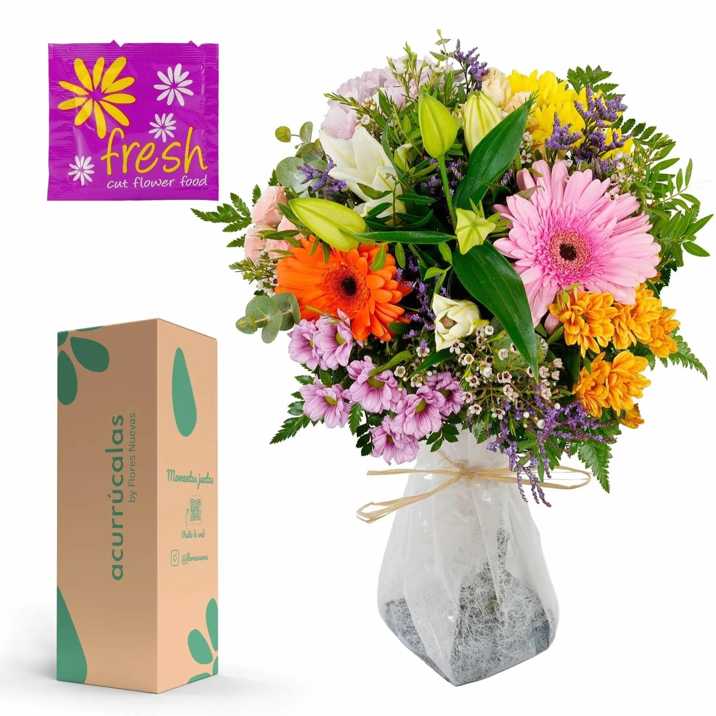 Ramo de Flores Naturales con Dedicatoria - Flores Frescas para el Día de la Madre