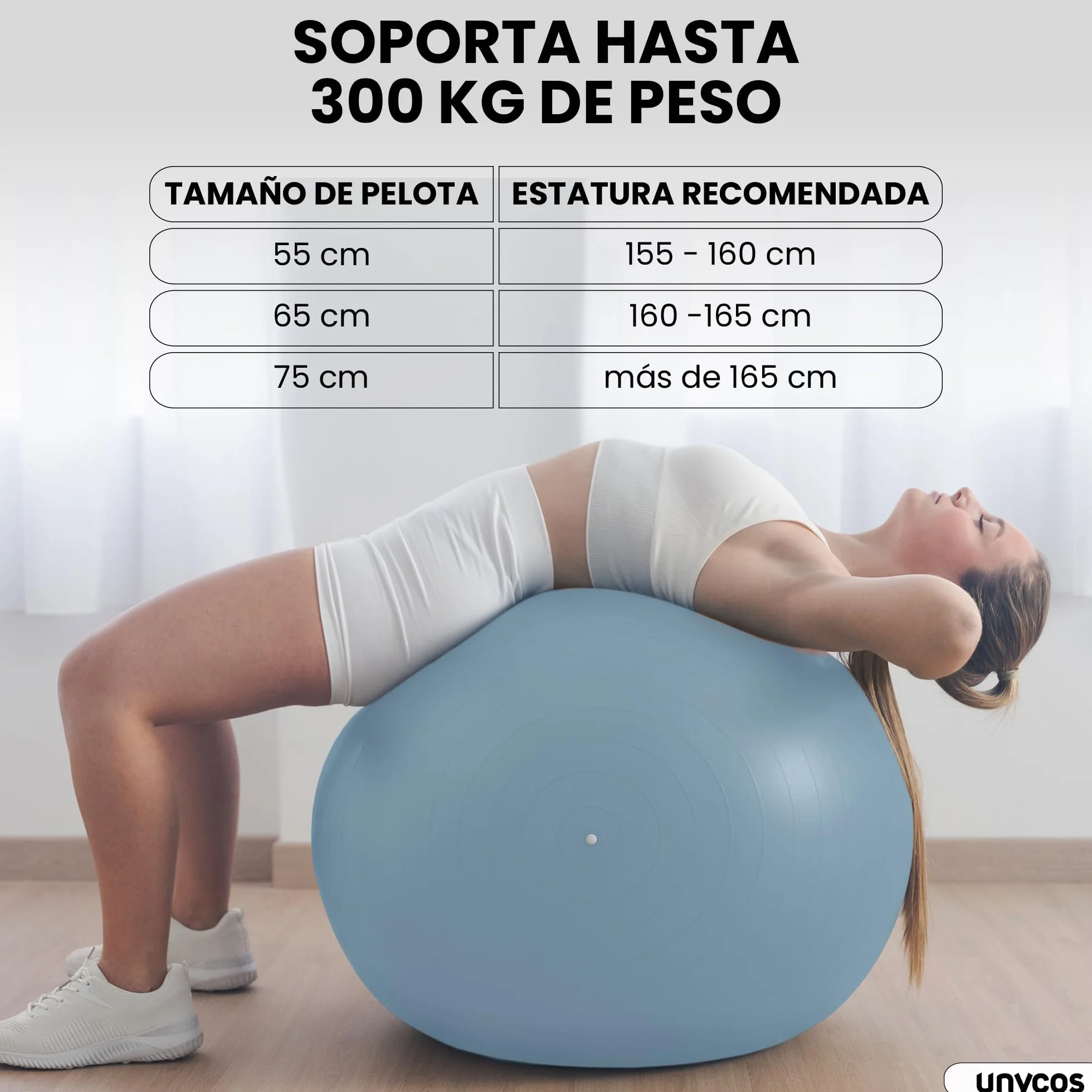 Pelota de Pilates Fitball Antideslizante Anti-Burst 55cm 65cm 75cm PVC Extra Grueso 300 kg