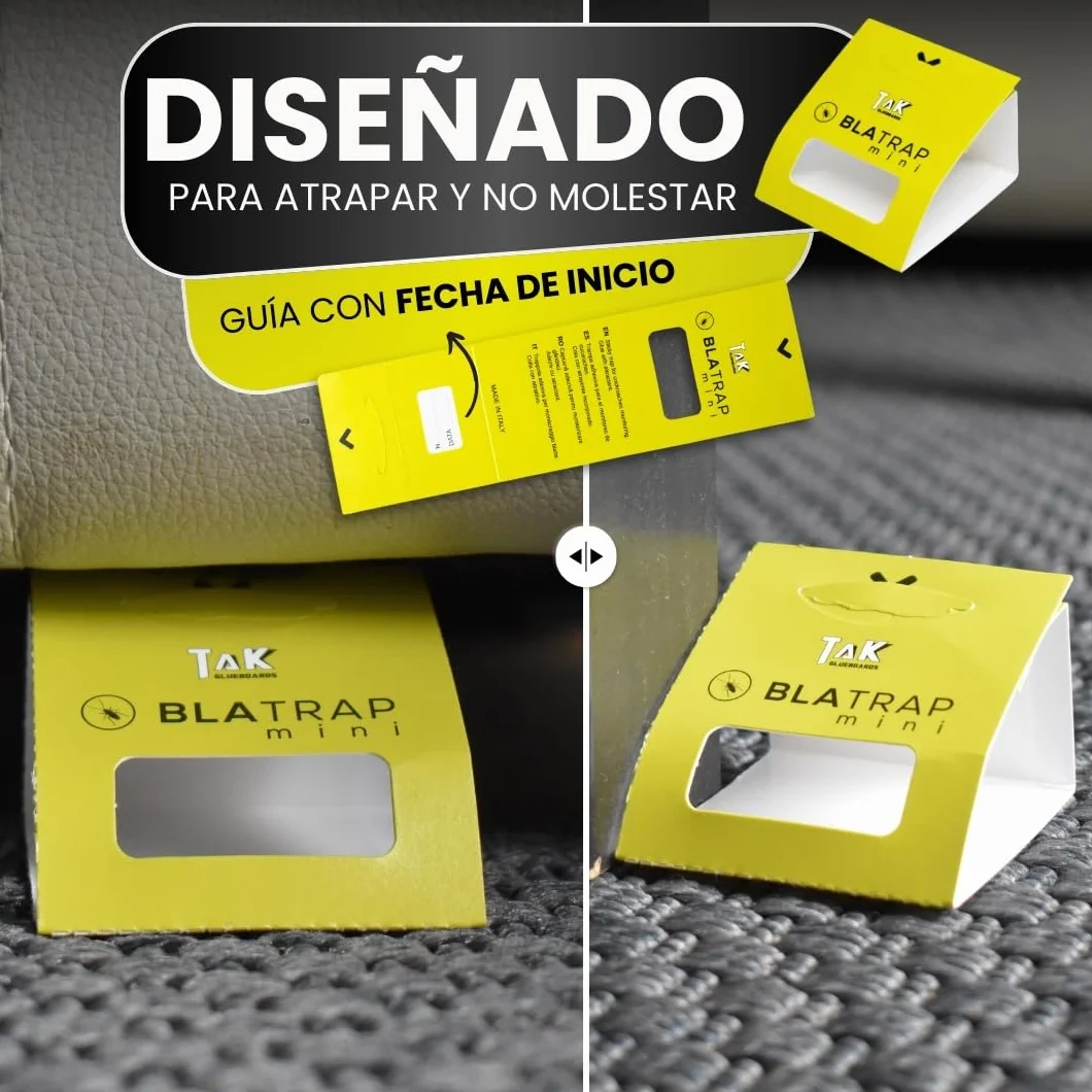 Trampas para Cucarachas Adhesivas Extra-Fuertes Profesional 15 PCS Sin Veneno Fabricadas en Europa