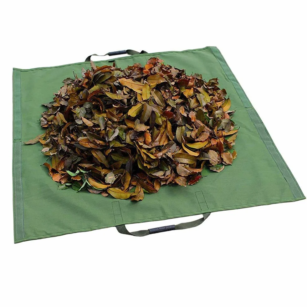 Bolsas de basura de jardín Bolsa de hojas Jardín Césped Recogida yarda Residuos de Lona Contenedor de Lona de Gran Capacidad Bolsa de Basura de Jardinería Tote Heavy Duty