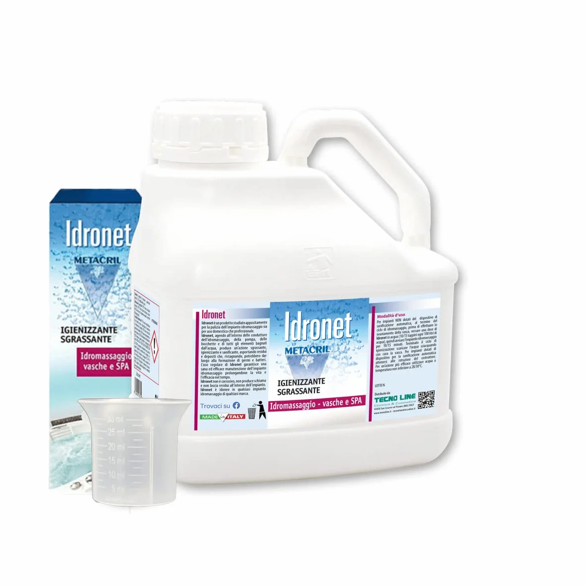 Idronet Metacril Desinfectante para Bañera de Hidromasaje Spa 3 Litros