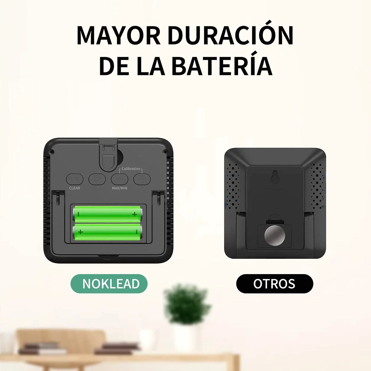 NOKLEAD Termómetro Digital Higrómetro Medidor de Humedad Sensor Temperatura Pantalla LCD Negro