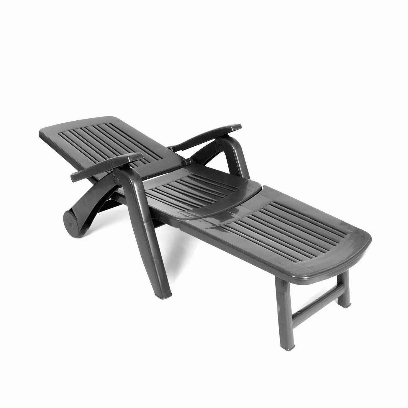 CREVICOSTA QUALITY MARK MARCAS DE CALIDAD - CANCÚN - Tumbona de Resina Plegable y reclinable. 72 x 60 x 190 cm (Antracita)