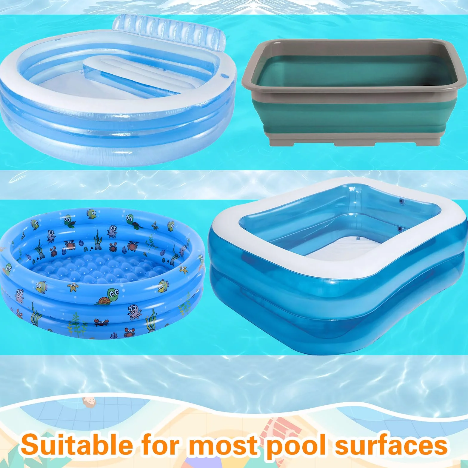 Cinta de Sellado Transparente Autoadhesiva 10 x 200 cm Resistente al Agua para Bote Inflable