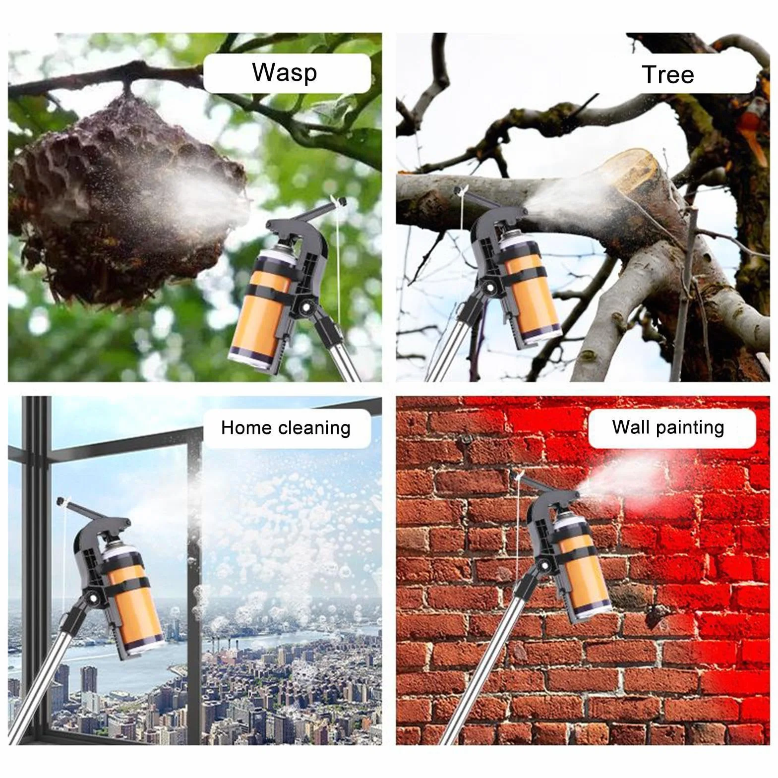 Adaptador Varilla Extensible Spray Adaptador Pulverizador Largo Alcance | Pértiga Extensible Spray Avispas Para Defensa Nidos Abejas Colmena Pintura Árboles Hojas Canaleta Jardín
