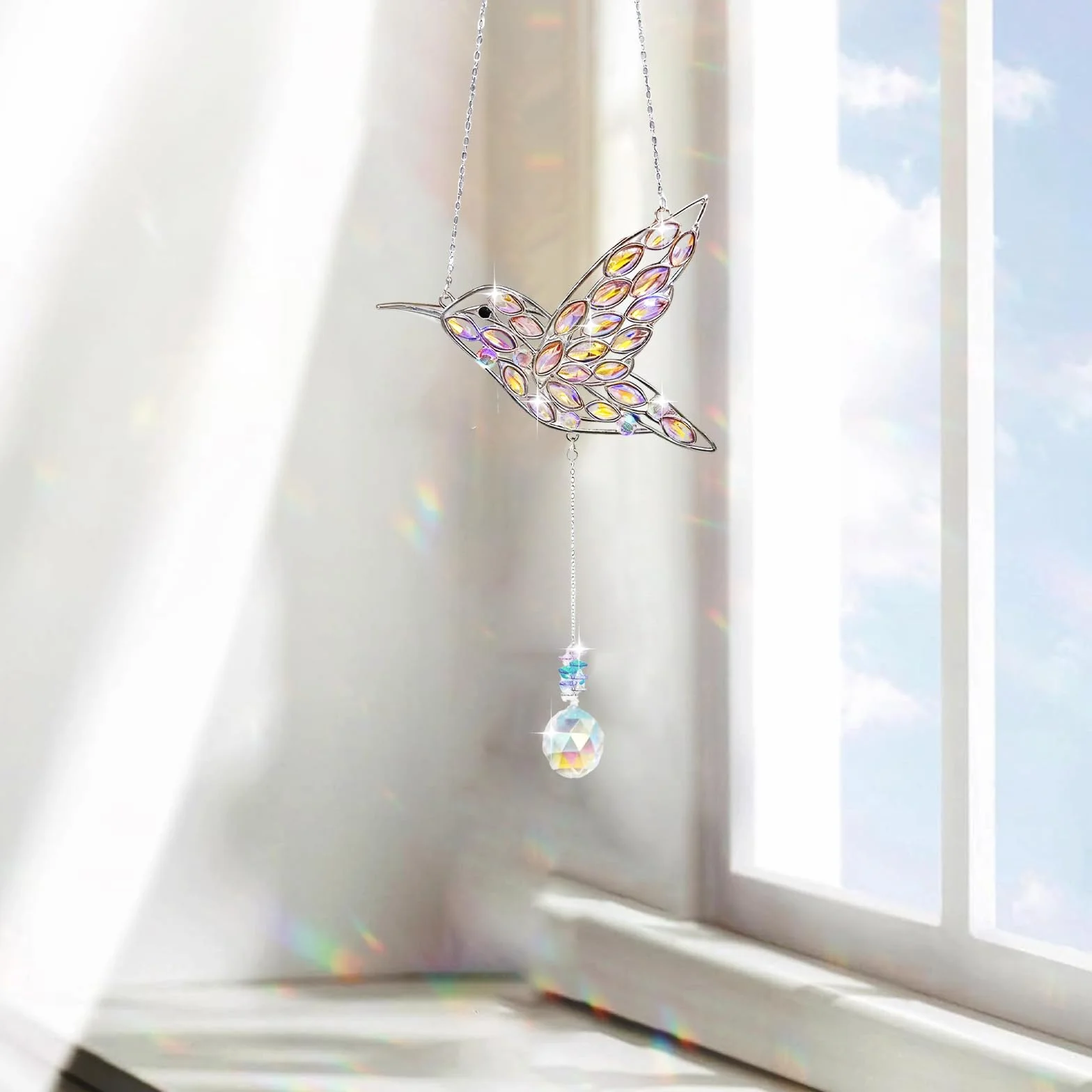 Atrapasueños de Colibrí, Colgante Decorativo para Ventana, Balcón, Jardín