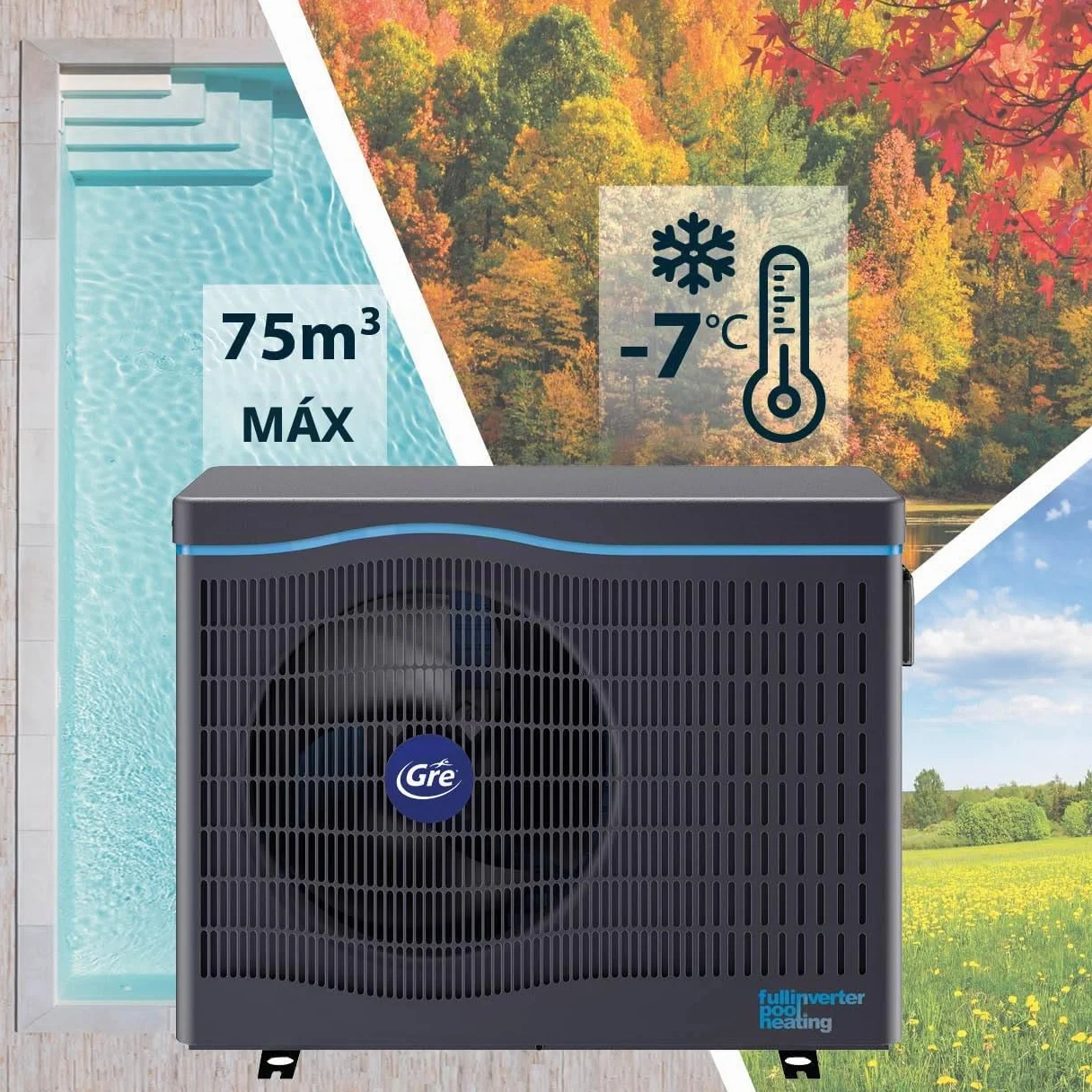 Bomba de Calor Full Inverter para Piscinas hasta 30 m3 con Fluidra App