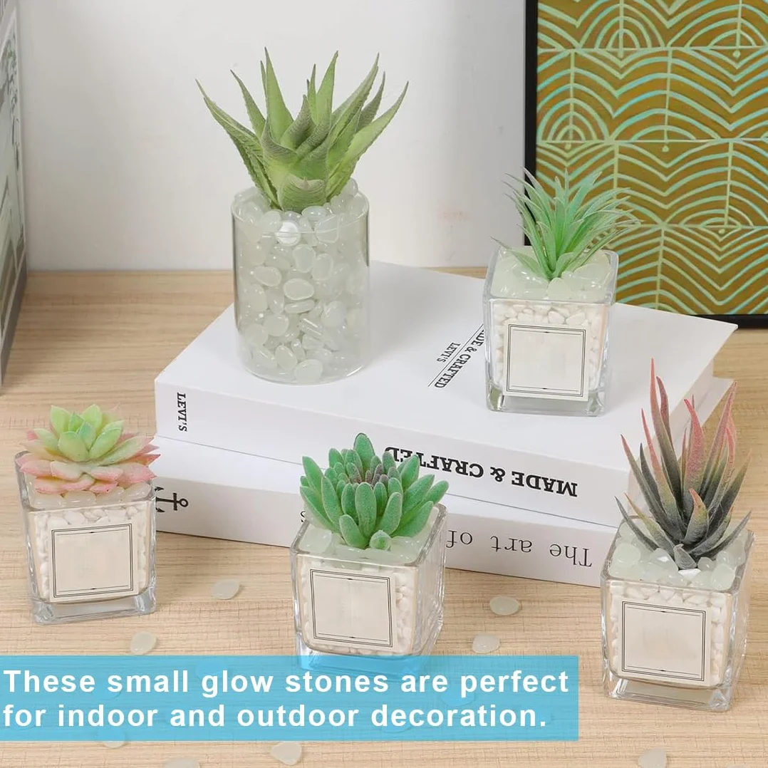Piedras Luminosas Fluorescentes Decorativas para Acuario Jardín Macetas - Blanco 100 Piezas