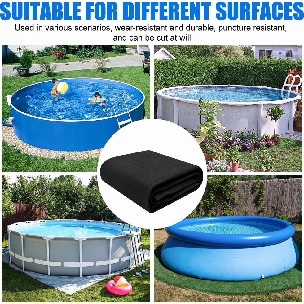 Lona redonda para piscina antideslizante 370 cm resistente al calor suelo de jardín y terraza