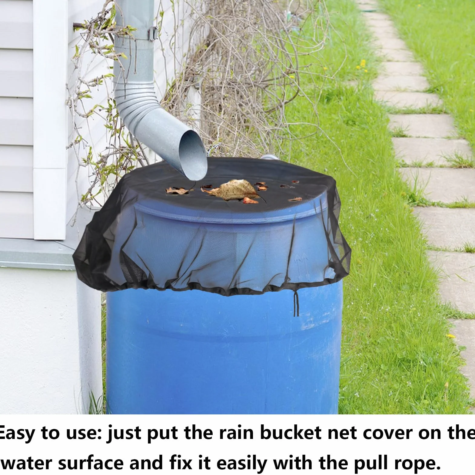 Red Protectora para Barriles de Lluvia 95 cm Ajustable Resistente a la Intemperie