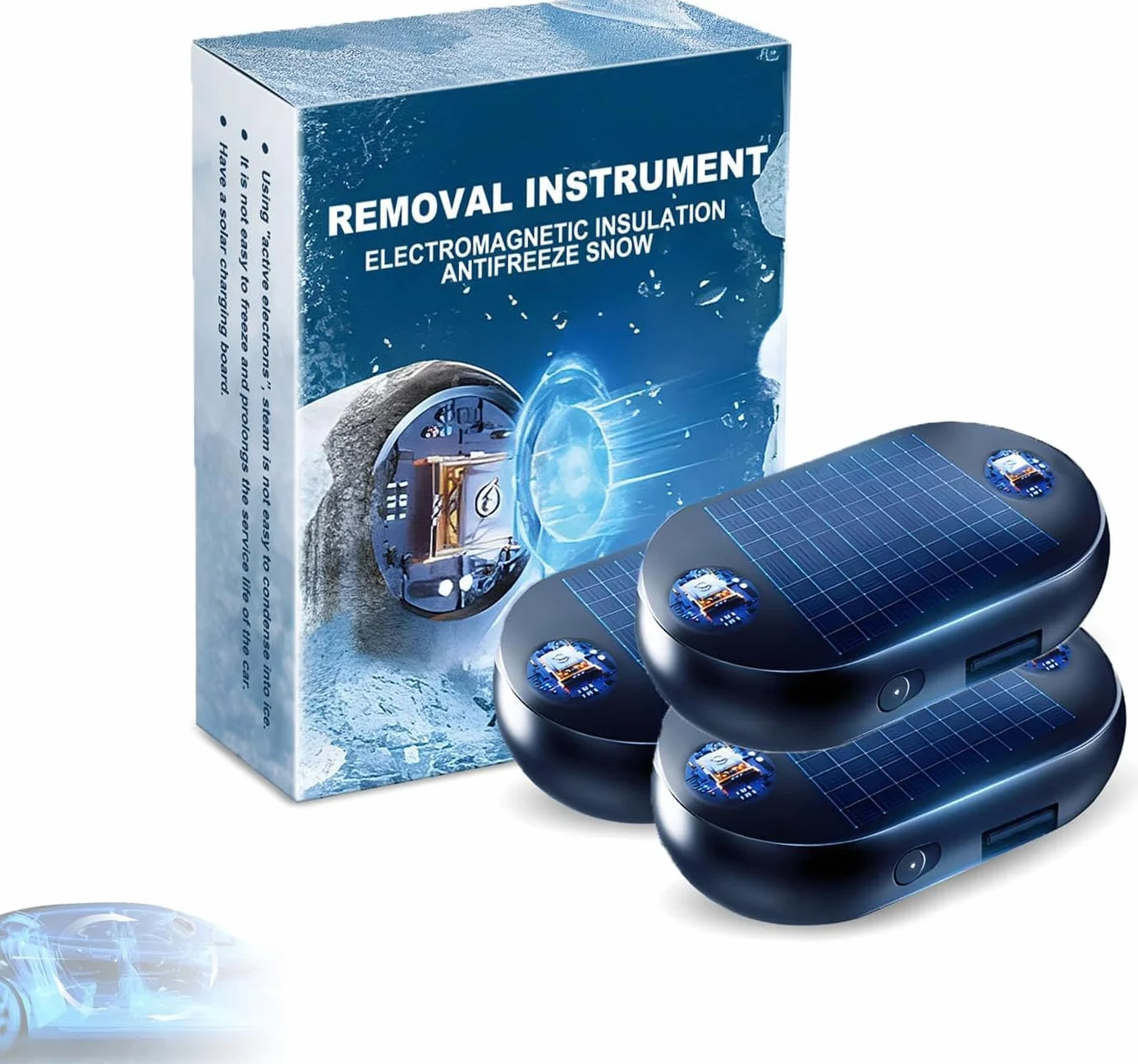 Eliminador de nieve solar electromagnético anticongelante para coche