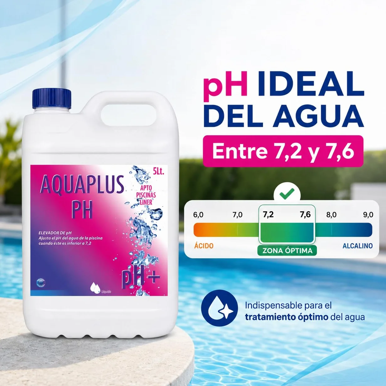 pH+ Incrementador de pH AQUAPLUS PH 5 litros