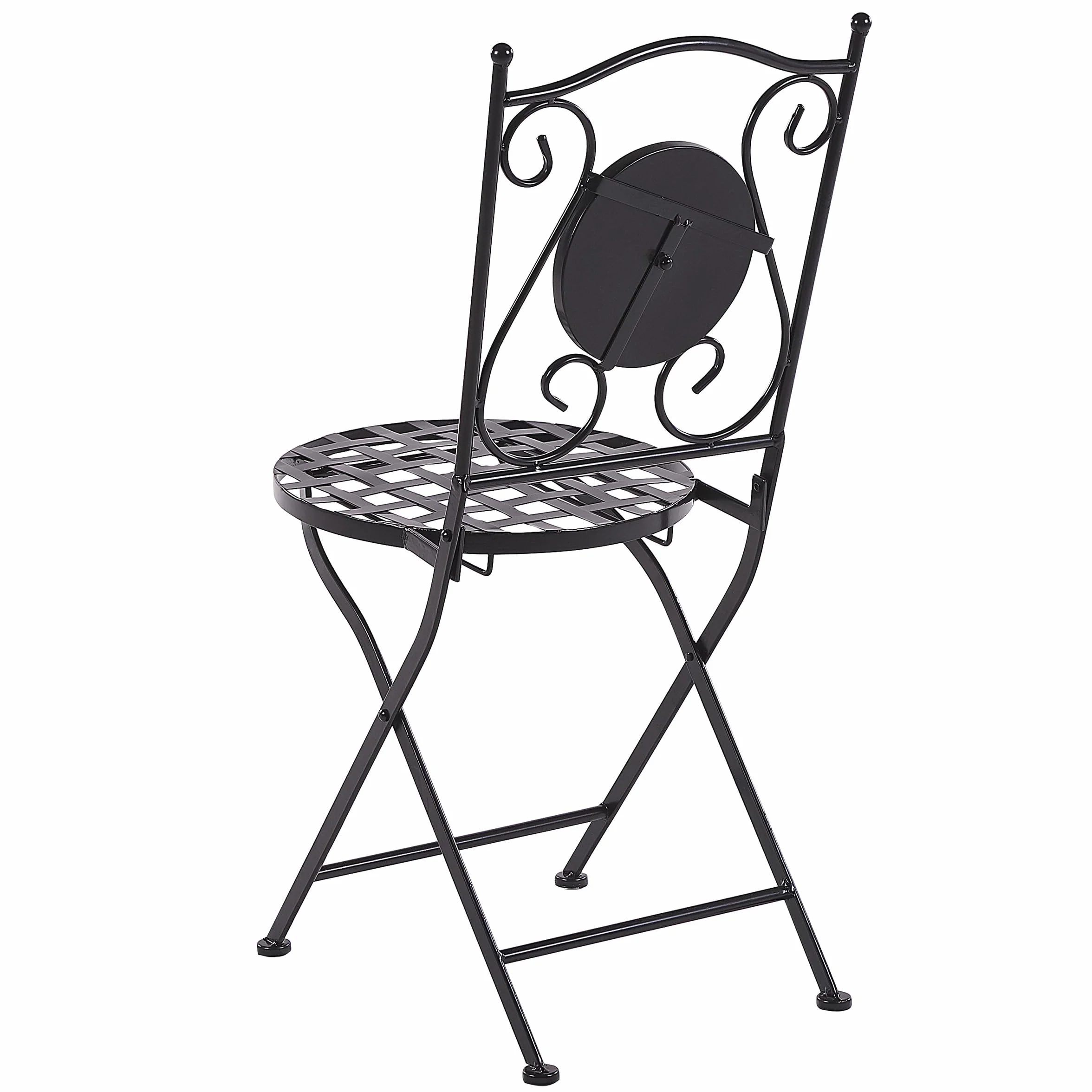 Beliani Cariati Conjunto de balcón 2 plazas Metal Negro Plegables