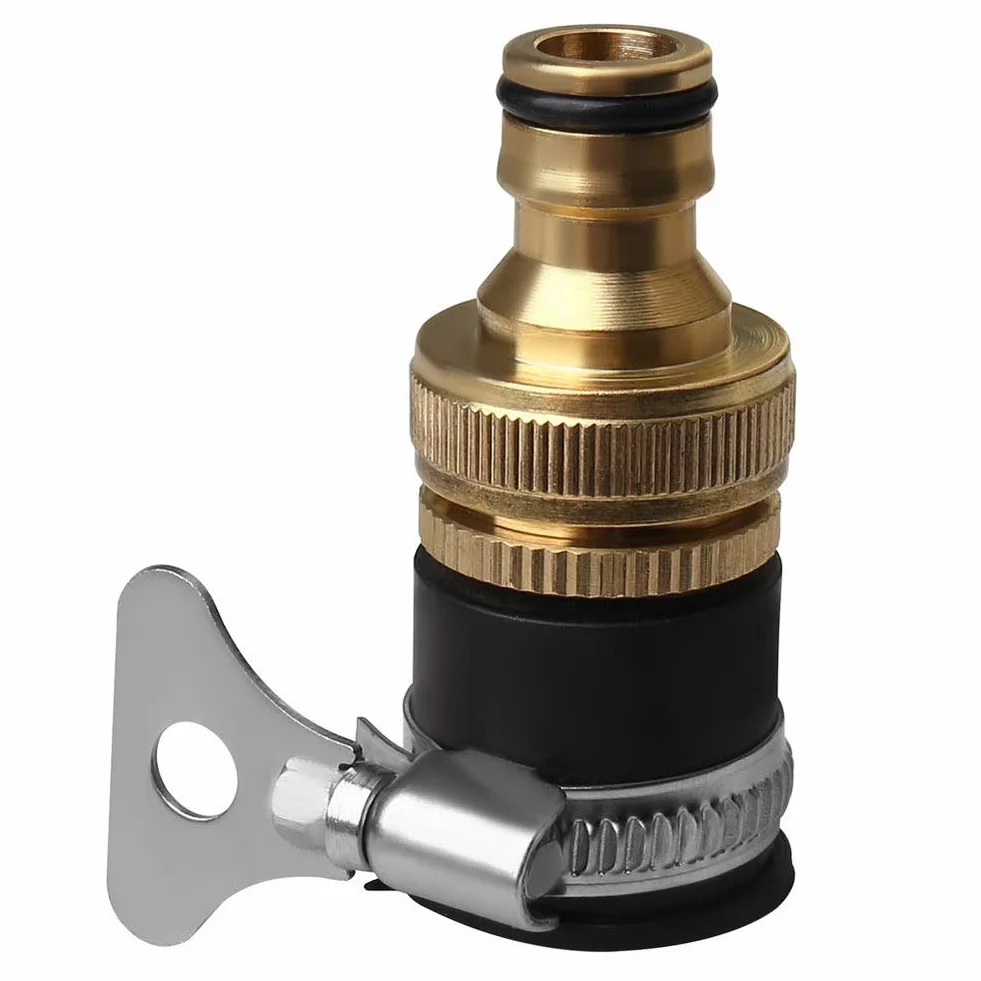 1/2" a 3/4" Conector de Grifo de Manguera de jardín Adaptador de Rosca Conector de Grifo de Manguera Boquilla Práctico Lavadora Grifo Universal Conector rápido de Agua de jardín de latón