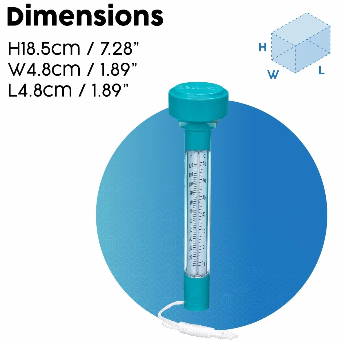 BESTWAY Termómetro Flotante para Piscinas 4,8x4,8x18,5cm Azul