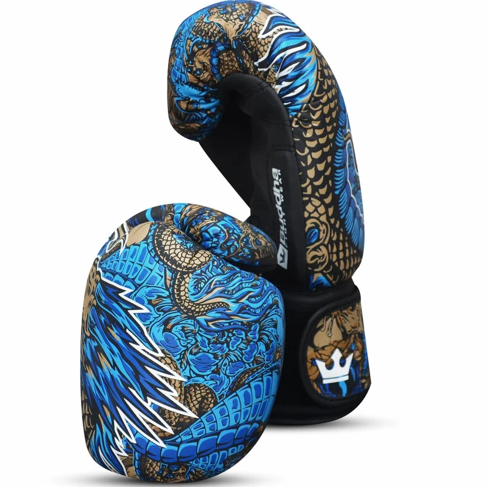 BUDDHA FIGHT WEAR Guantes de Boxeo Dragon 10 oz 12 oz 14 oz 16 oz para Entrenamientos Sparring Muay Thai Kickboxing