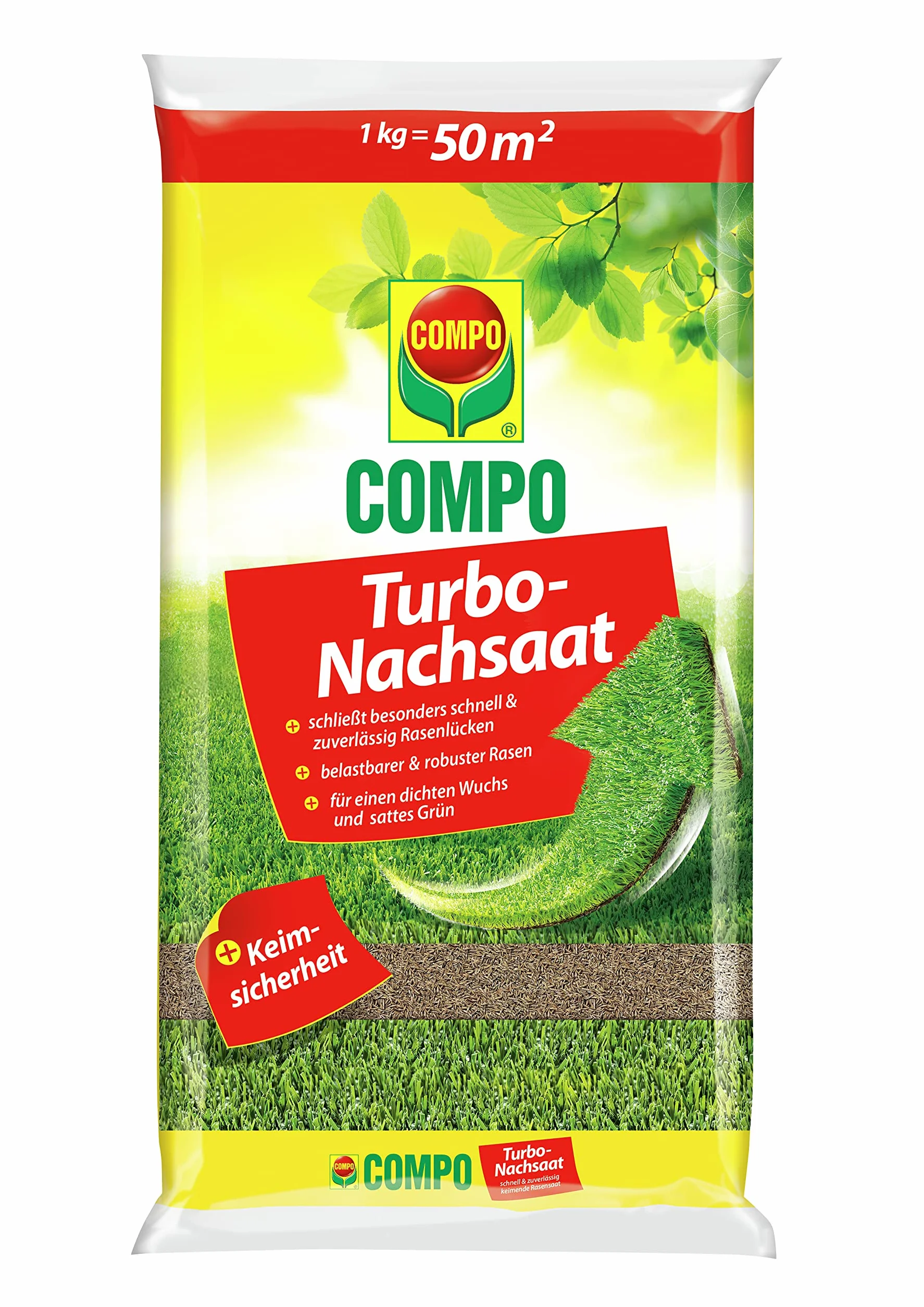 COMPO Semilla turbo césped 1 kg 50 m²