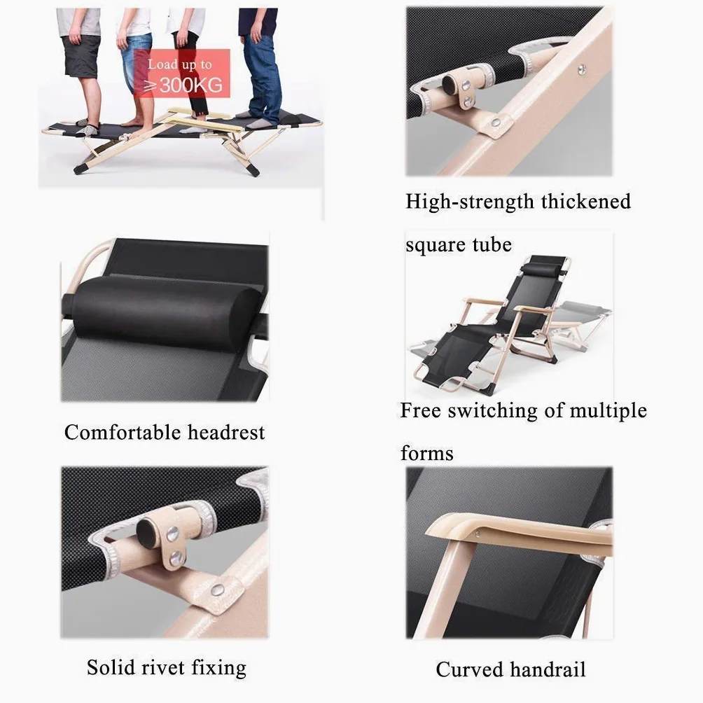 Silla reclinable plegable, silla portátil de camping al aire libre, tumbona de gravedad cero para terraza, playa y jardín