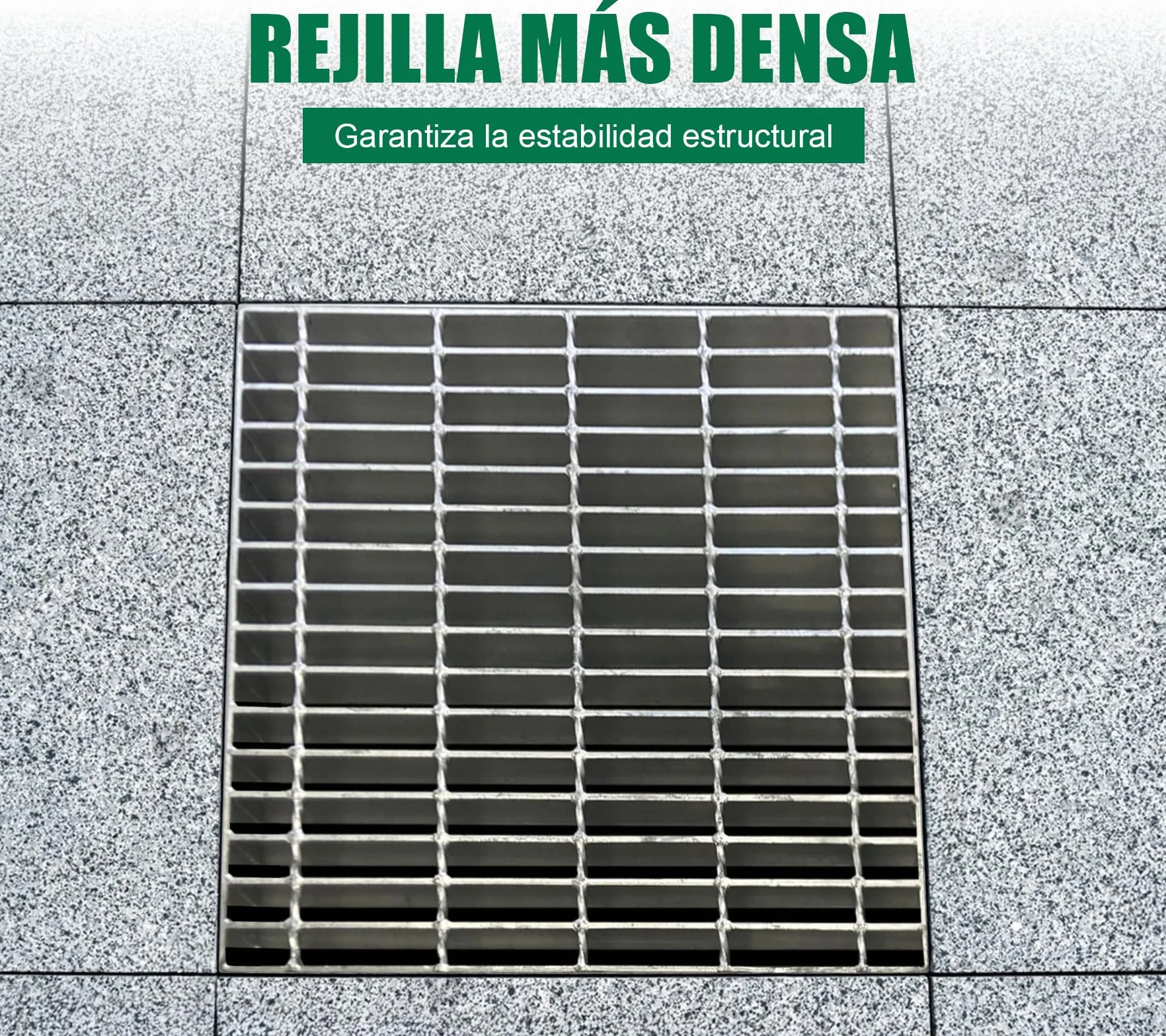 Rejilla de desagüe galvanizado 226 x 226 x 30 mm para piscina MW 25/45 mm cuadrada