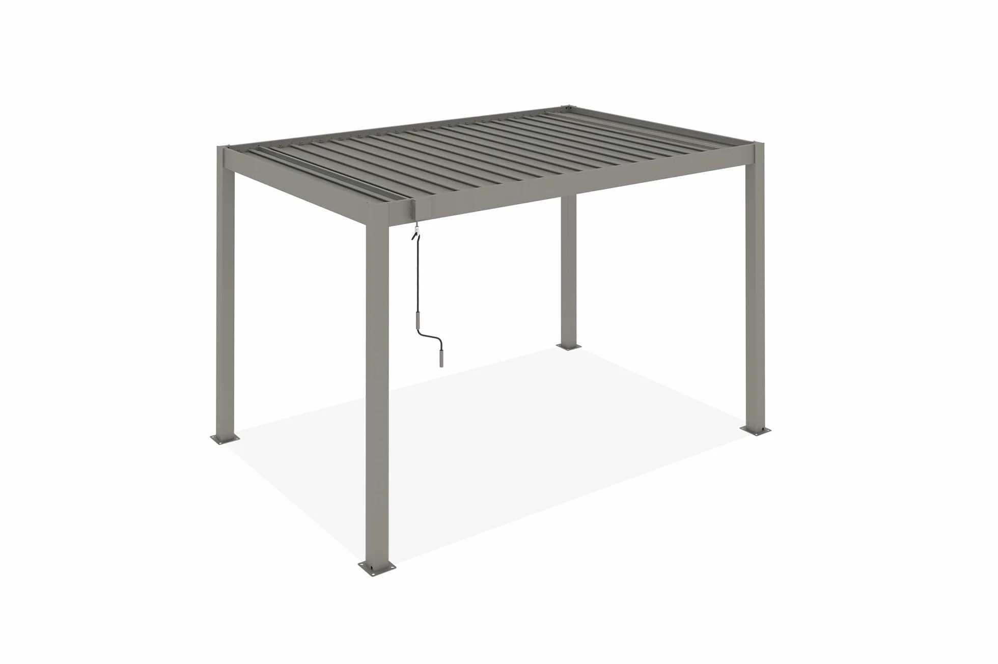 Pérgola Bioclimática Autoportante 297x195 cm 3x2 m 6 m² Aluminio Gris Topo Lamas Orientables 0-110° Acero Resistencia Viento 70 km/h Kit Completo