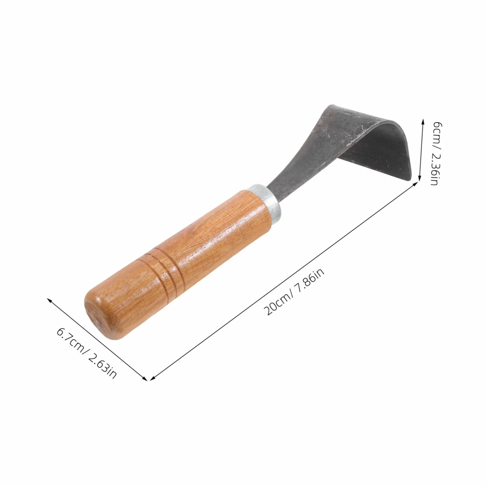 Kisangel Raspador de Corteza de Árbol de Acero Mango Ergonómico de Madera, Herramienta Práctica para Cortar Corteza y Uso en Deshierbe y Plantación de Verduras