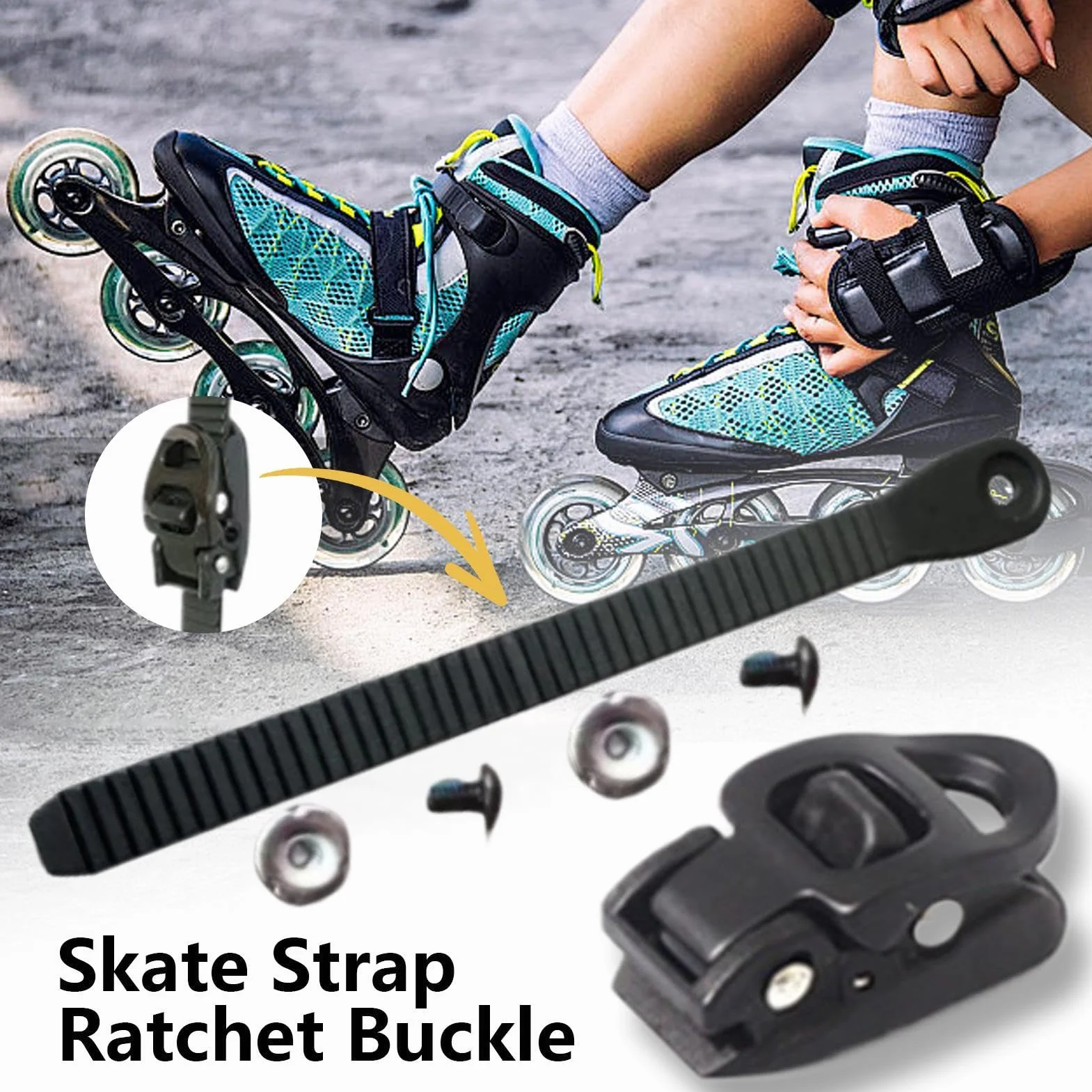 Correas para patines de ruedas hebillas ajustables cierre con tornillo