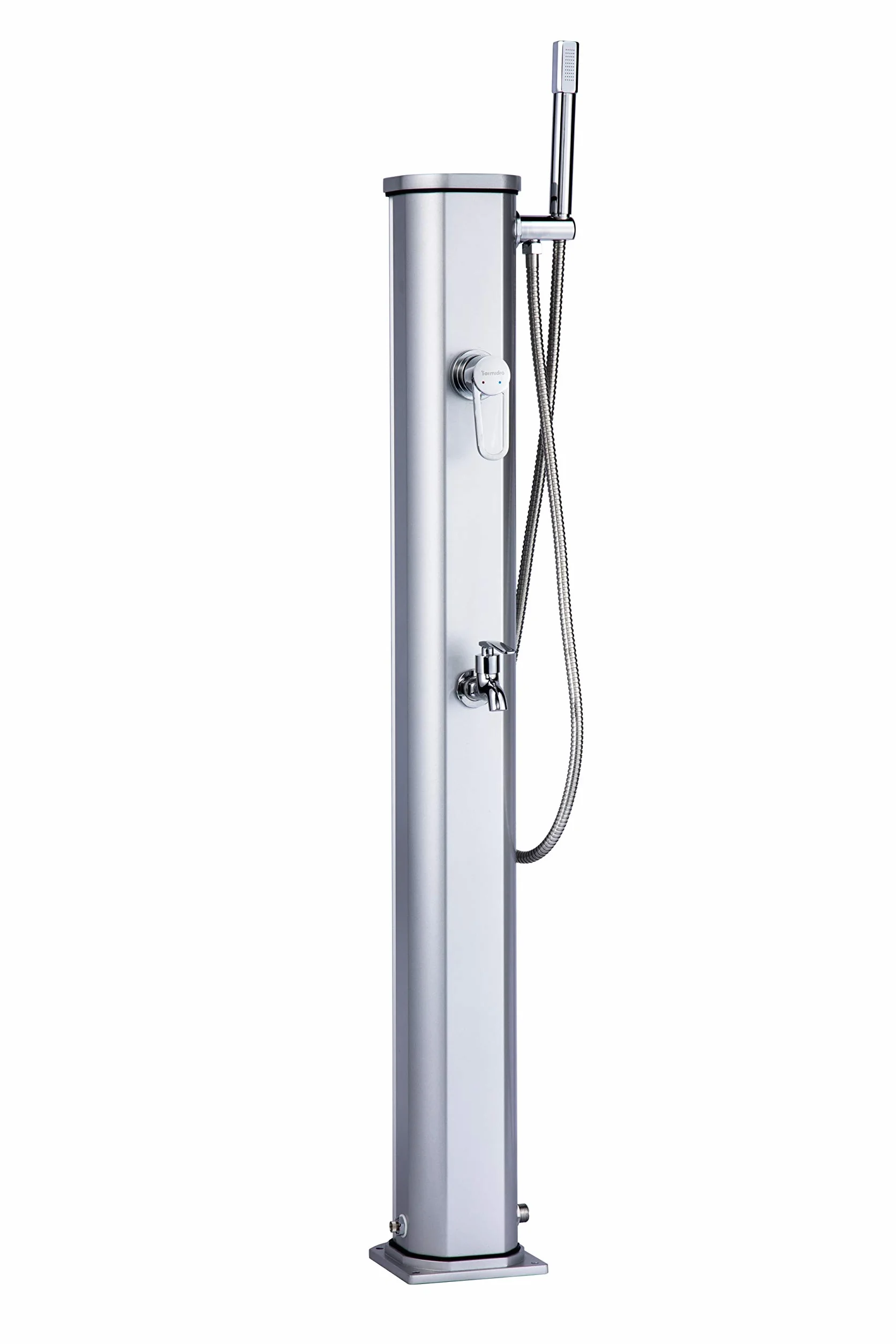 Ducha solar Jolly Go 20L DS-JG141NX exterior aluminio ducha extraíble mezclador acero inoxidable 24x26x120 cm