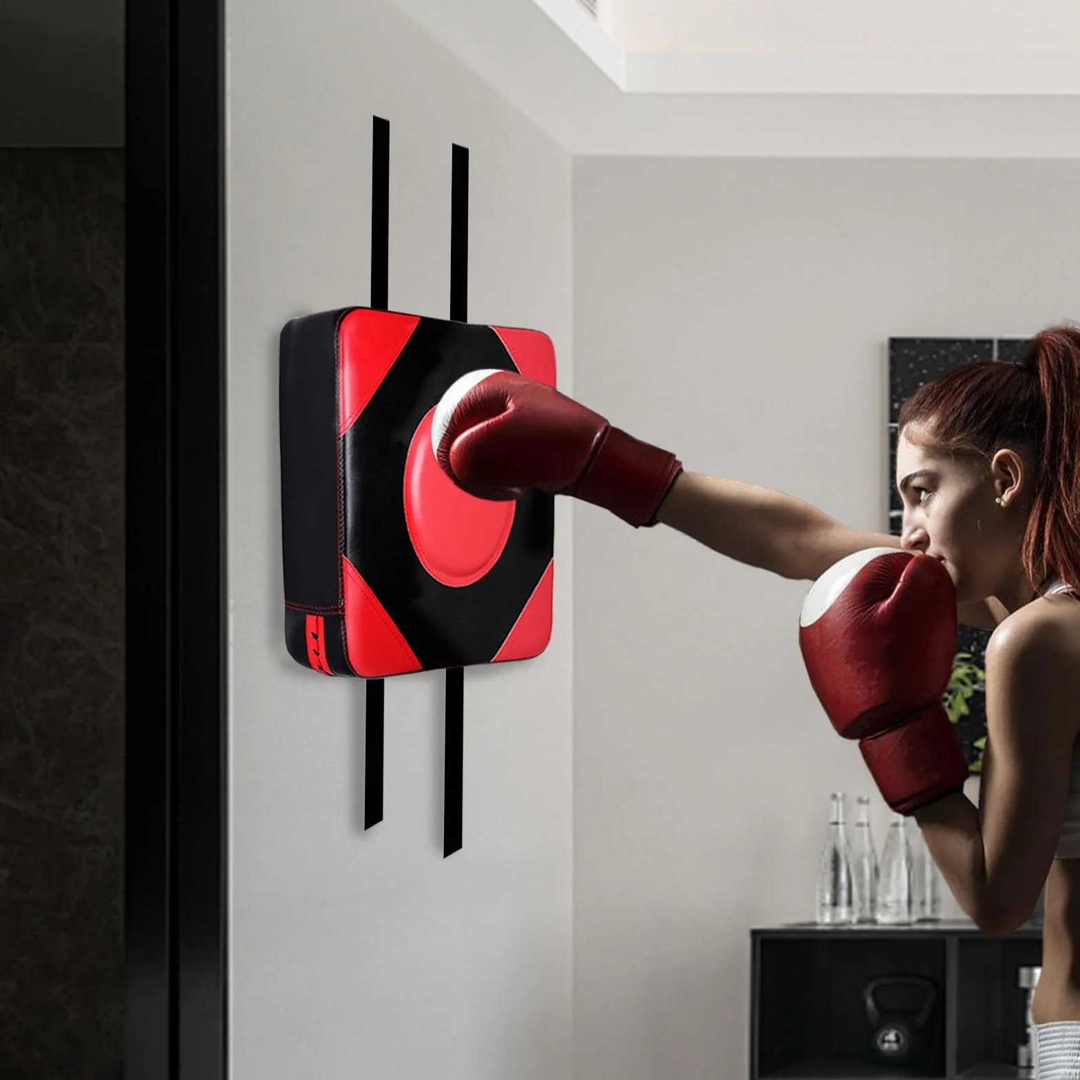 Almohadilla de impacto montada en la pared 30x30 cm para boxeo espuma de poliuretano piel sintética