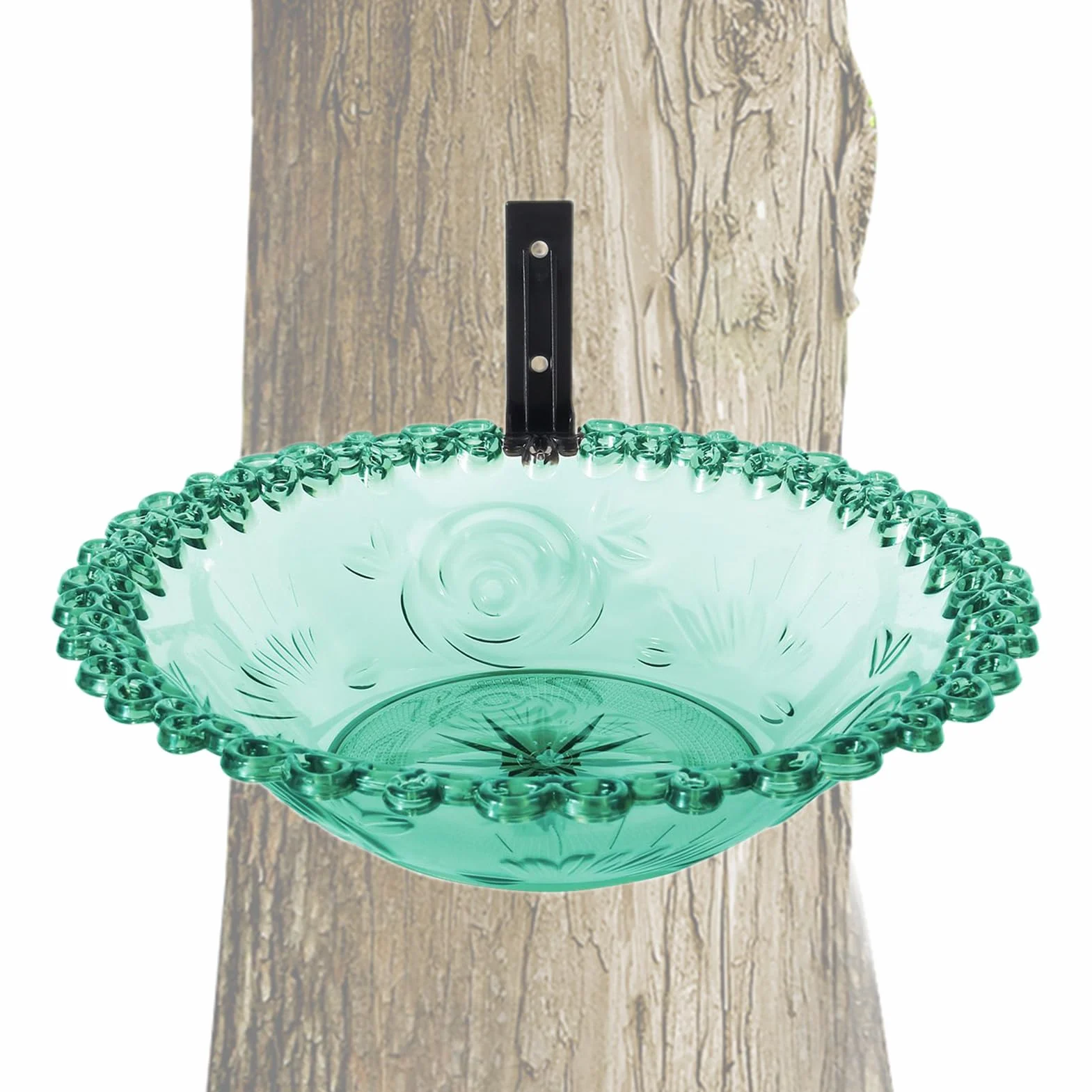 Baño de pájaros montado en árbol de 9 Pulgadas para Exteriores, Colgante Transparente