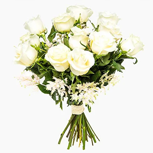 Ramos de rosas blancas naturales a domicilio Florencia - Flores frescas - Envío 24h GRATIS - Tarjeta dedicatoria incluida - Caja especial