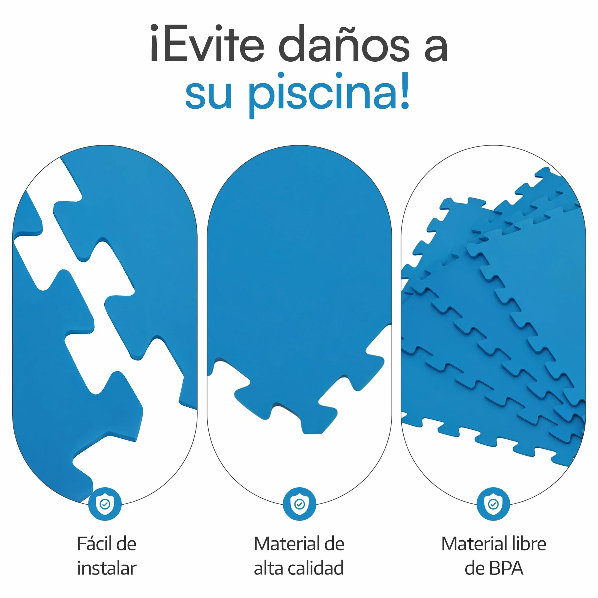 Meisterhome® Alfombrillas para piscina 50x50 cm 2,25 m² 9 unidades