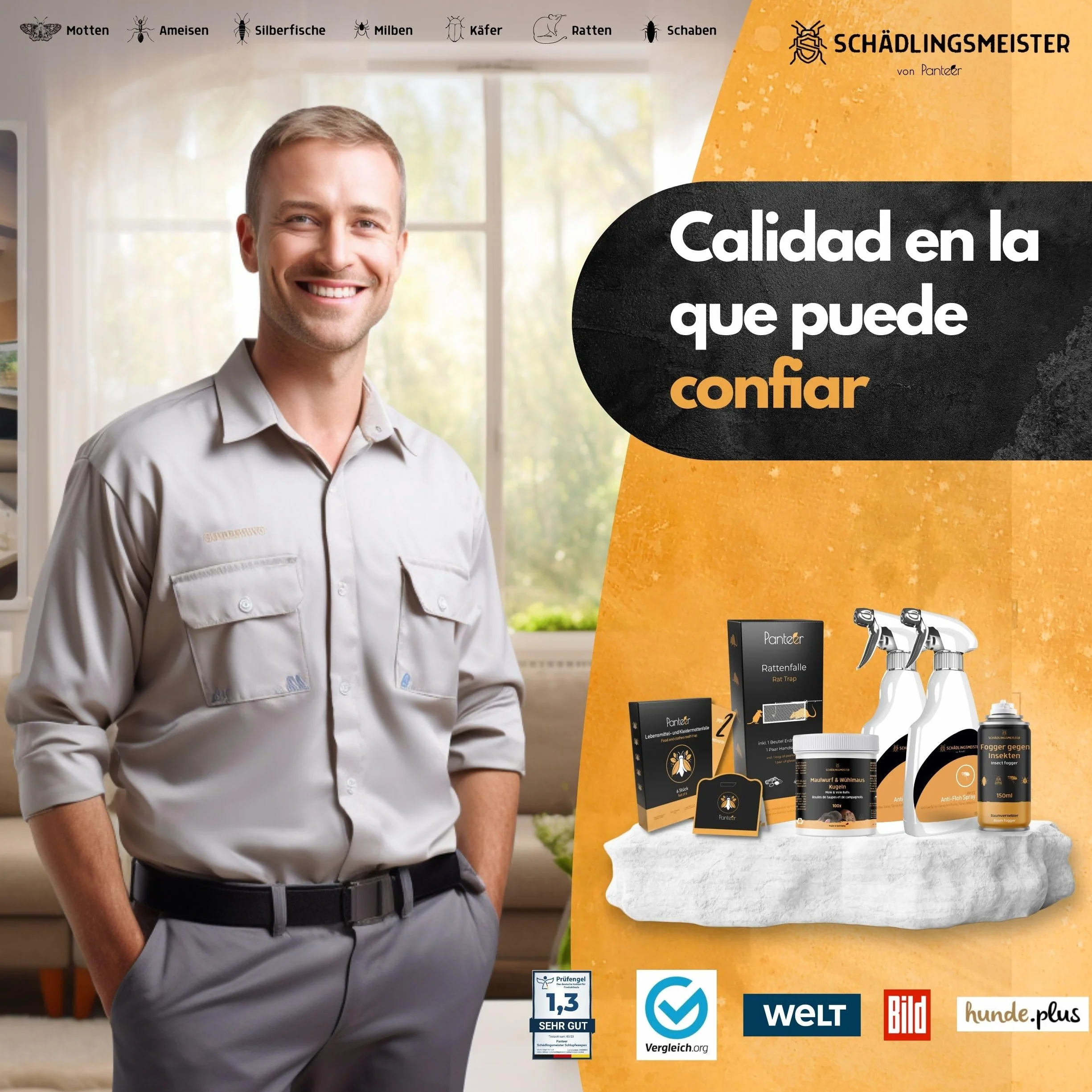 Trampa de polillas de alimentos 10 unidades Set ahorro Tiras adhesivas Papel antipolillas