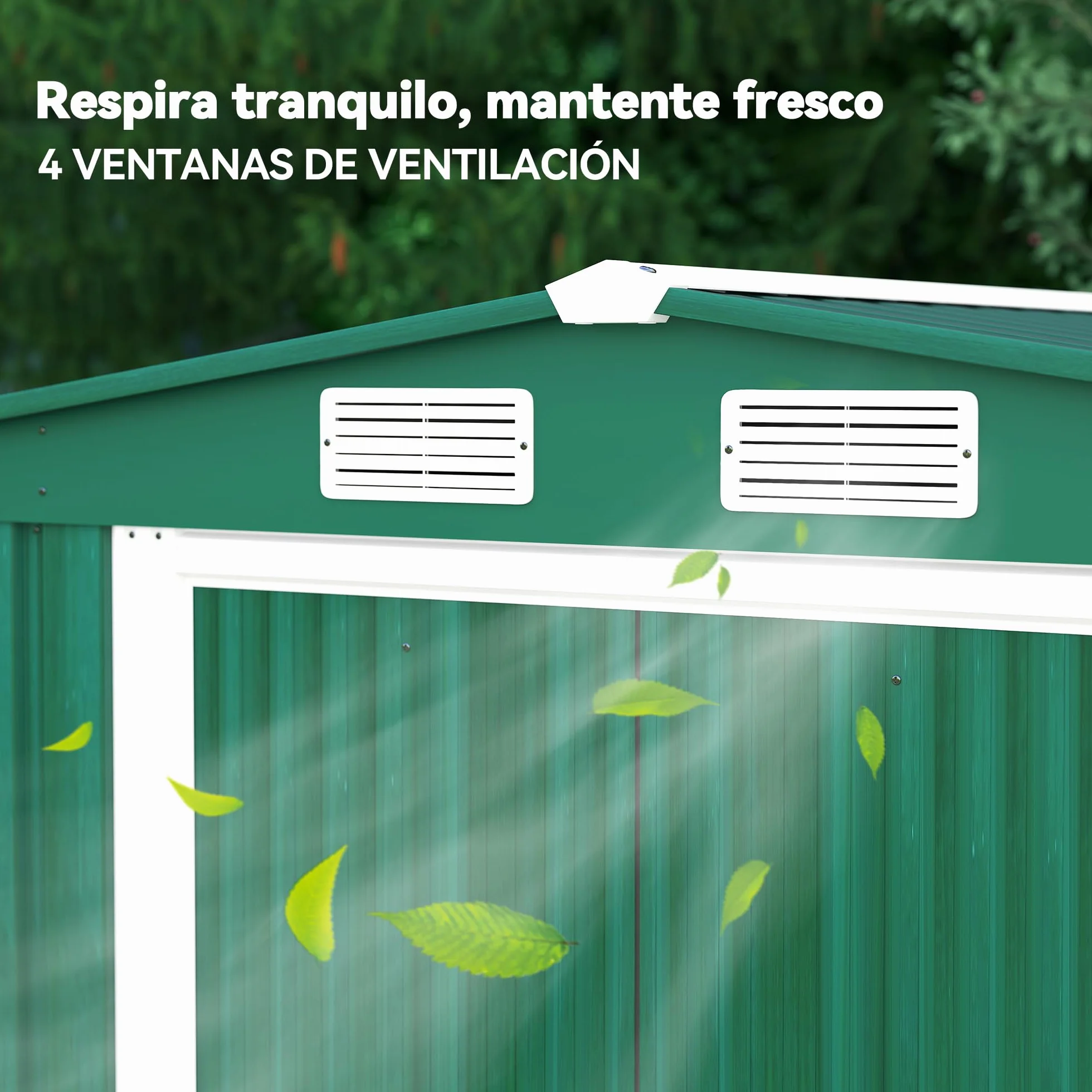 Outsunny Caseta de Jardín Exterior 258x206x178 cm 5,3m² Cobertizo con Puertas Correderas