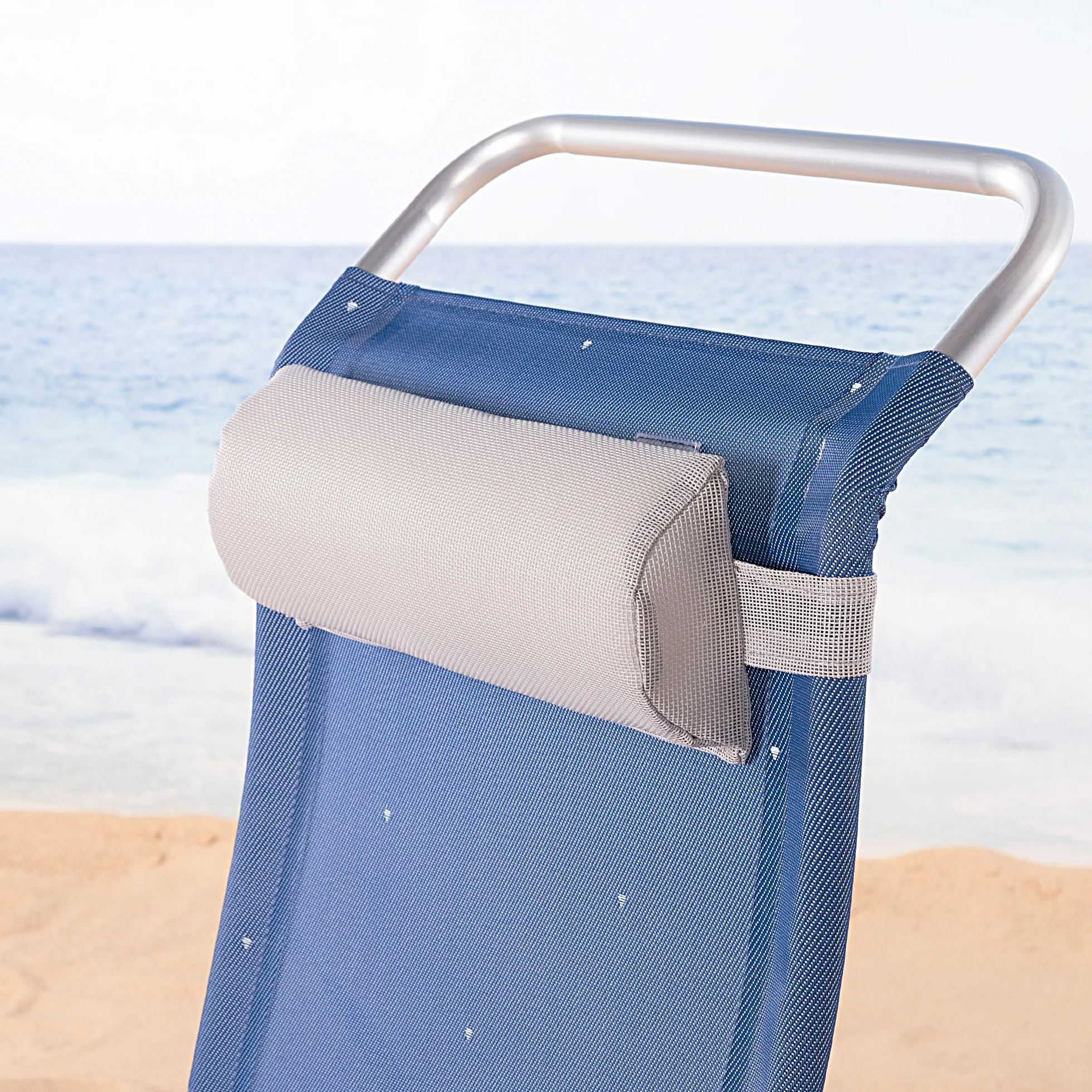 AKTIVE Cojín para Silla de Playa removible Blanco 35 x 14 x 5 cm Almohada portátil