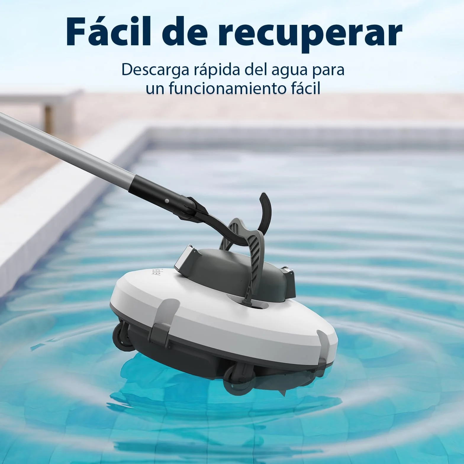 Redkey S100 Robot Limpiafondos Piscina Sin Cable, 200 Minutos Autonomía, Sube Pendientes 18°, Motor Doble, Hasta 120㎡