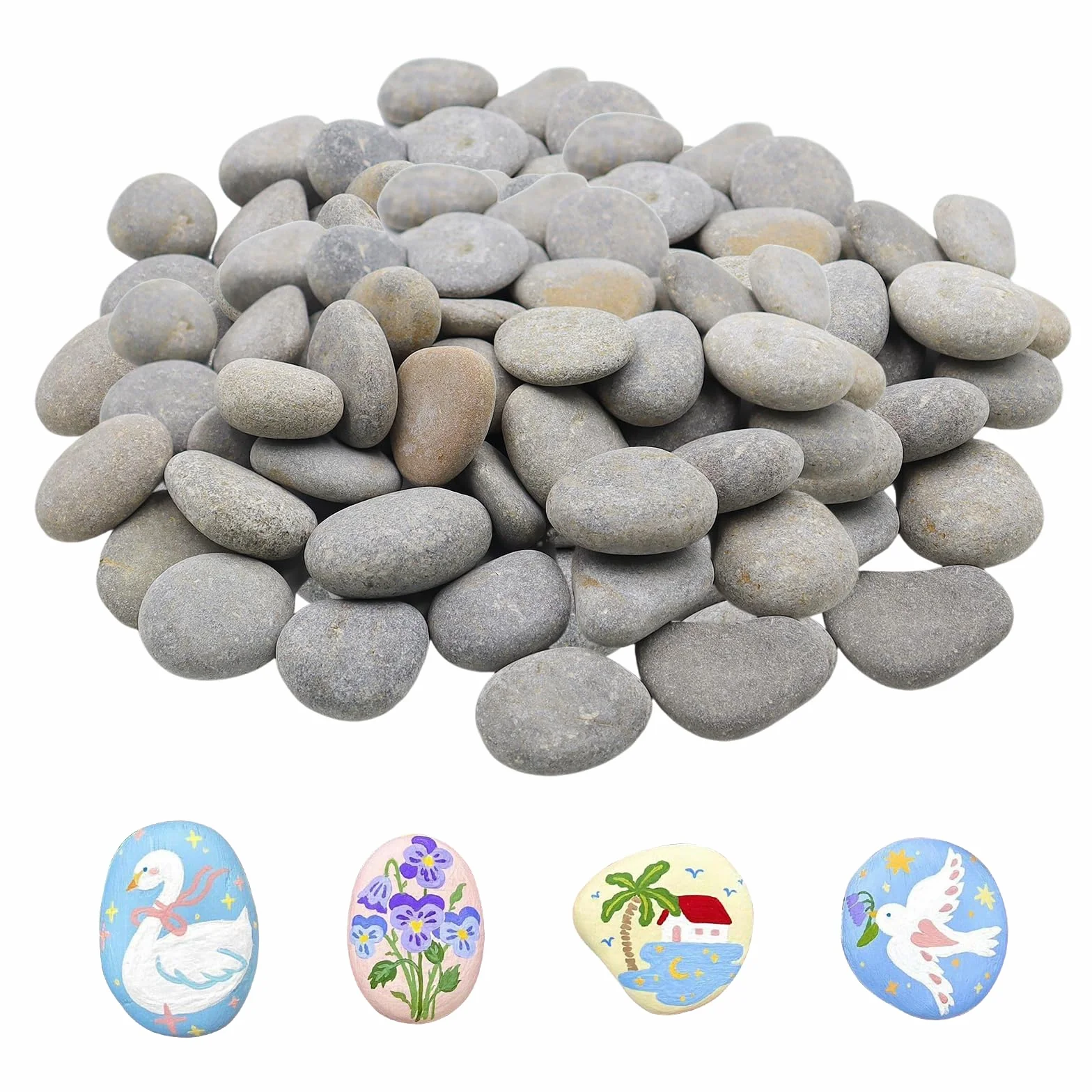 Piedras para Pintar 50 Piezas 1-3cm Decoración Jardín Acuario Manualidades