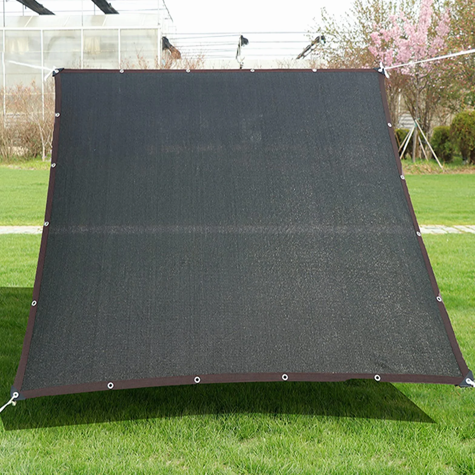 Protector solar negro de alta calidad, lona de malla transpirable antienvejecimiento con ojales para mayor privacidad, ideal para invernadero, balcón, patio, techo, cochera (4 x 6 m)