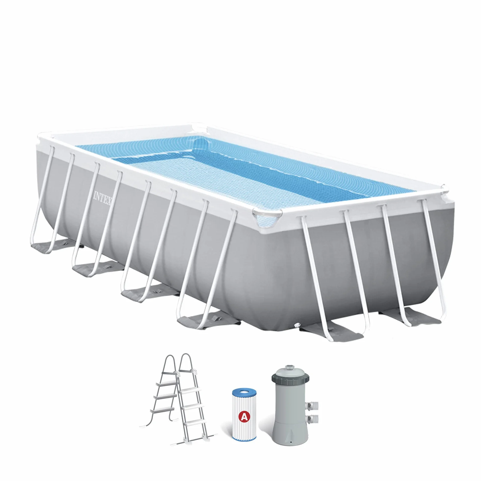 INTEX Piscina elevada Rectangular Prism Frame con depuradora 55211
