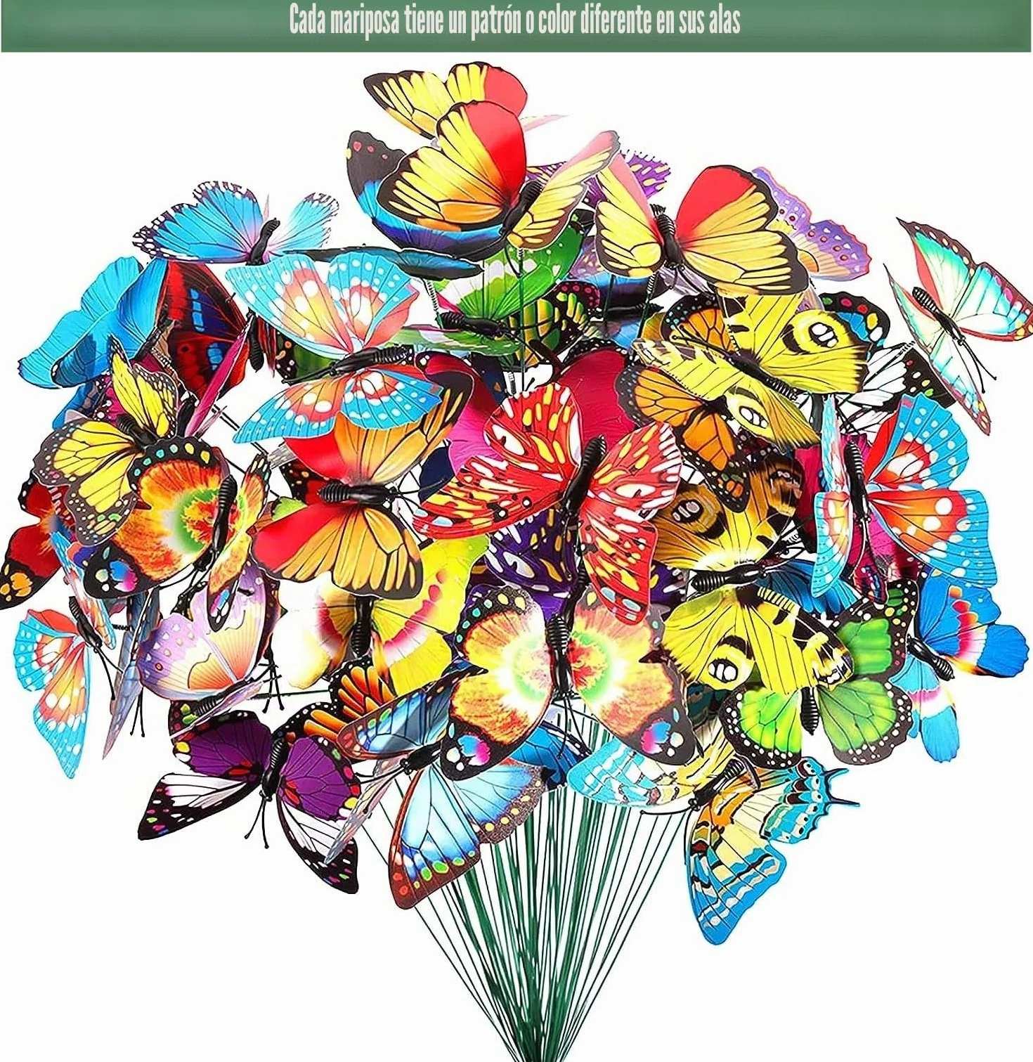Estacas de Mariposas de Jardín 9CM PVC 3D Impermeables Decoración Exteriores Patio