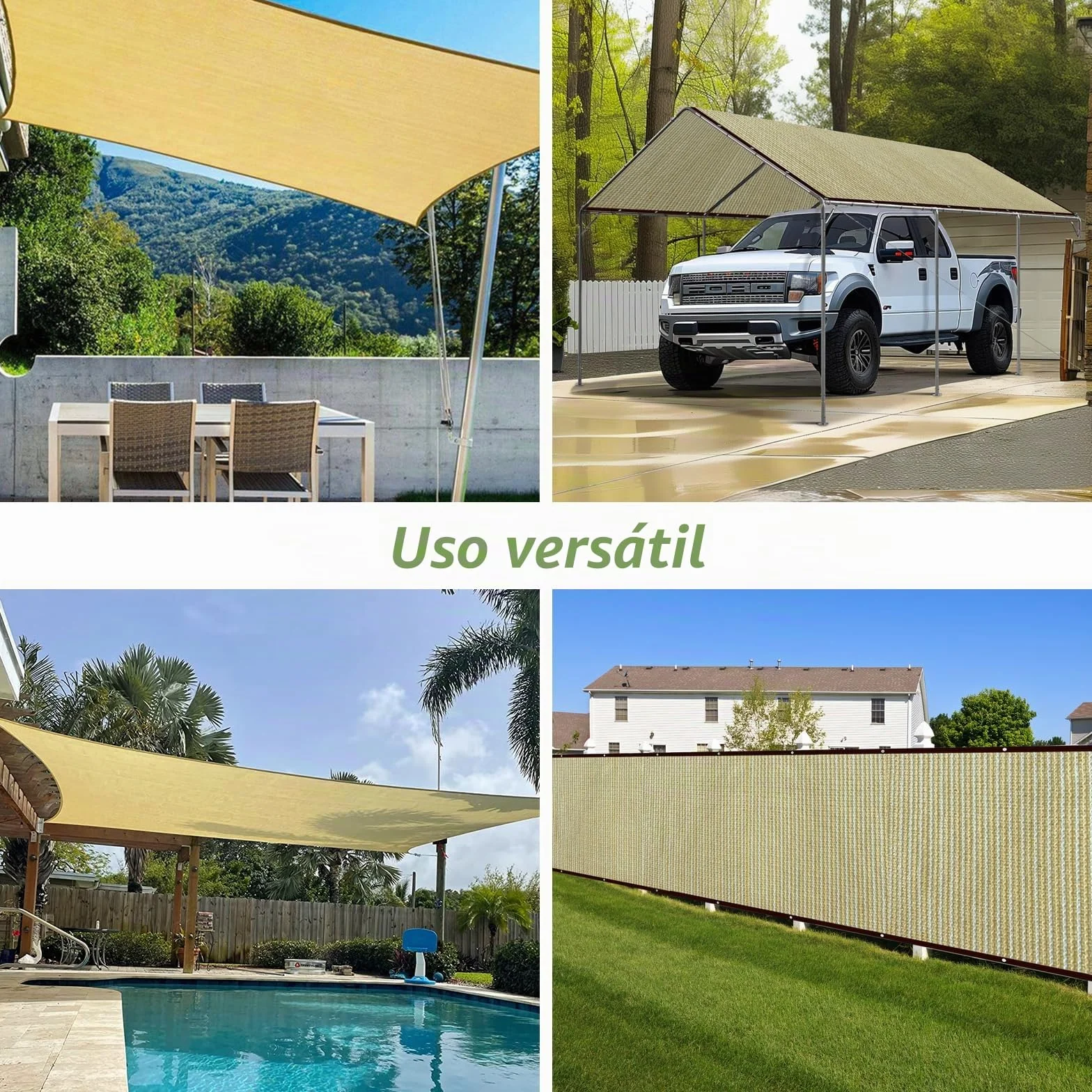 Red de Sombreado 2x3 m con Ojales para Jardín Toldo Resistente al Viento Permeable al Agua