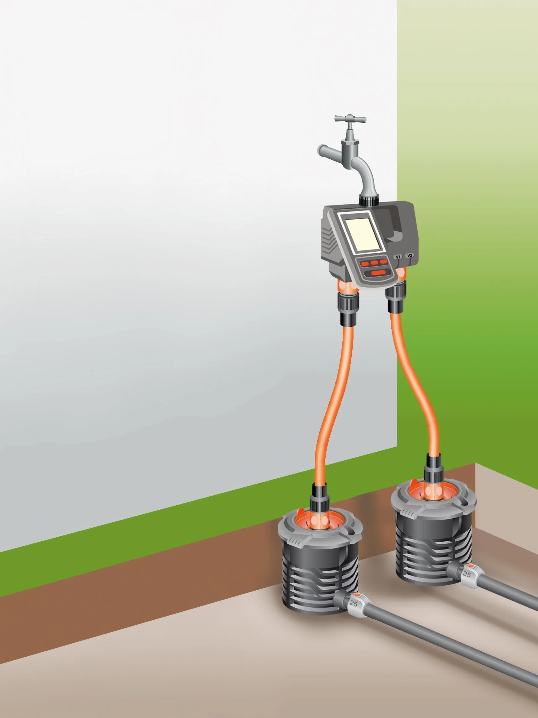 Gardena MultiControl duo Programador de riego automático LCD 1874-20
