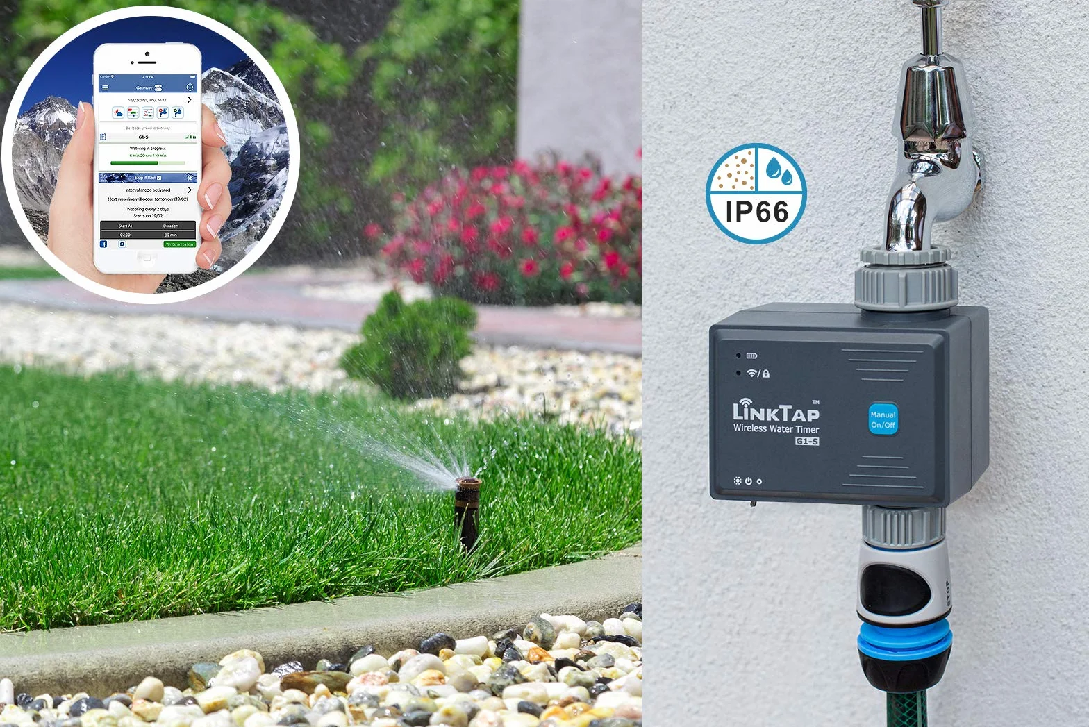 LinkTap G1S Temporizador de Riego Automático Gateway IP66