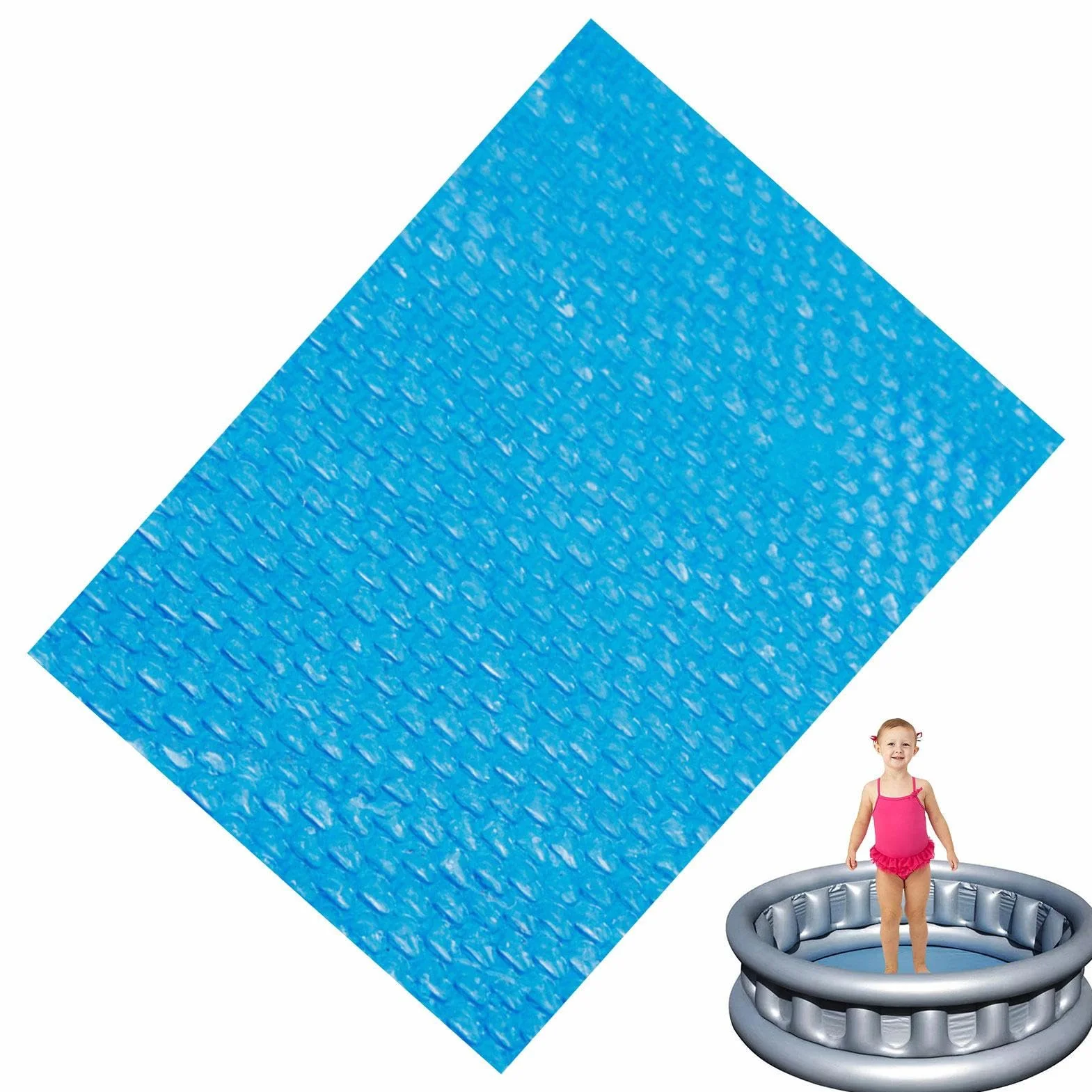 Cobertor Solar Piscina 260x170cm Plástico Burbujas Cubierta Solar Rectangular Redonda Impermeable