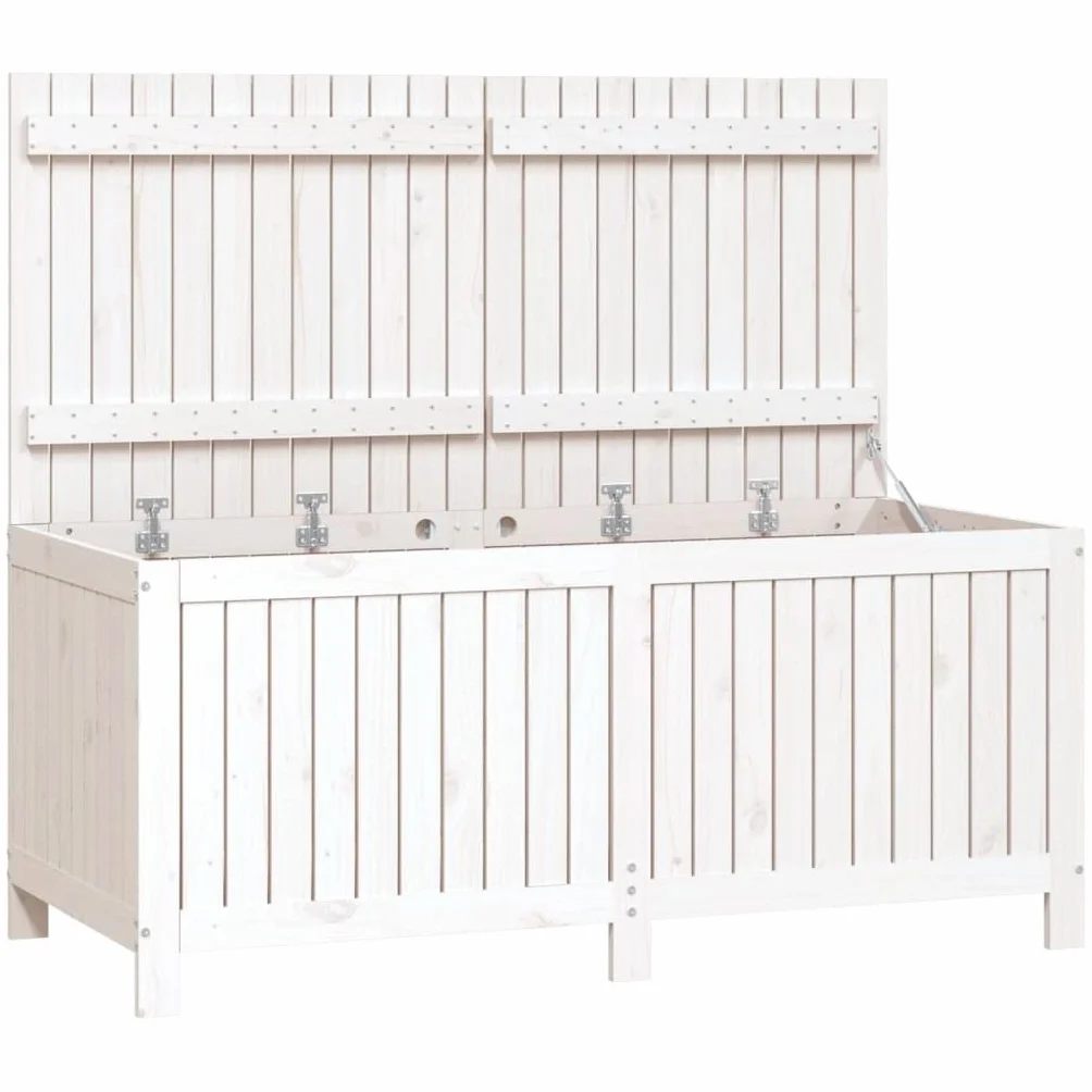 vidaXL Caja de Almacenaje Baúl Herramientas Madera Pino Blanco 147x68x64 cm