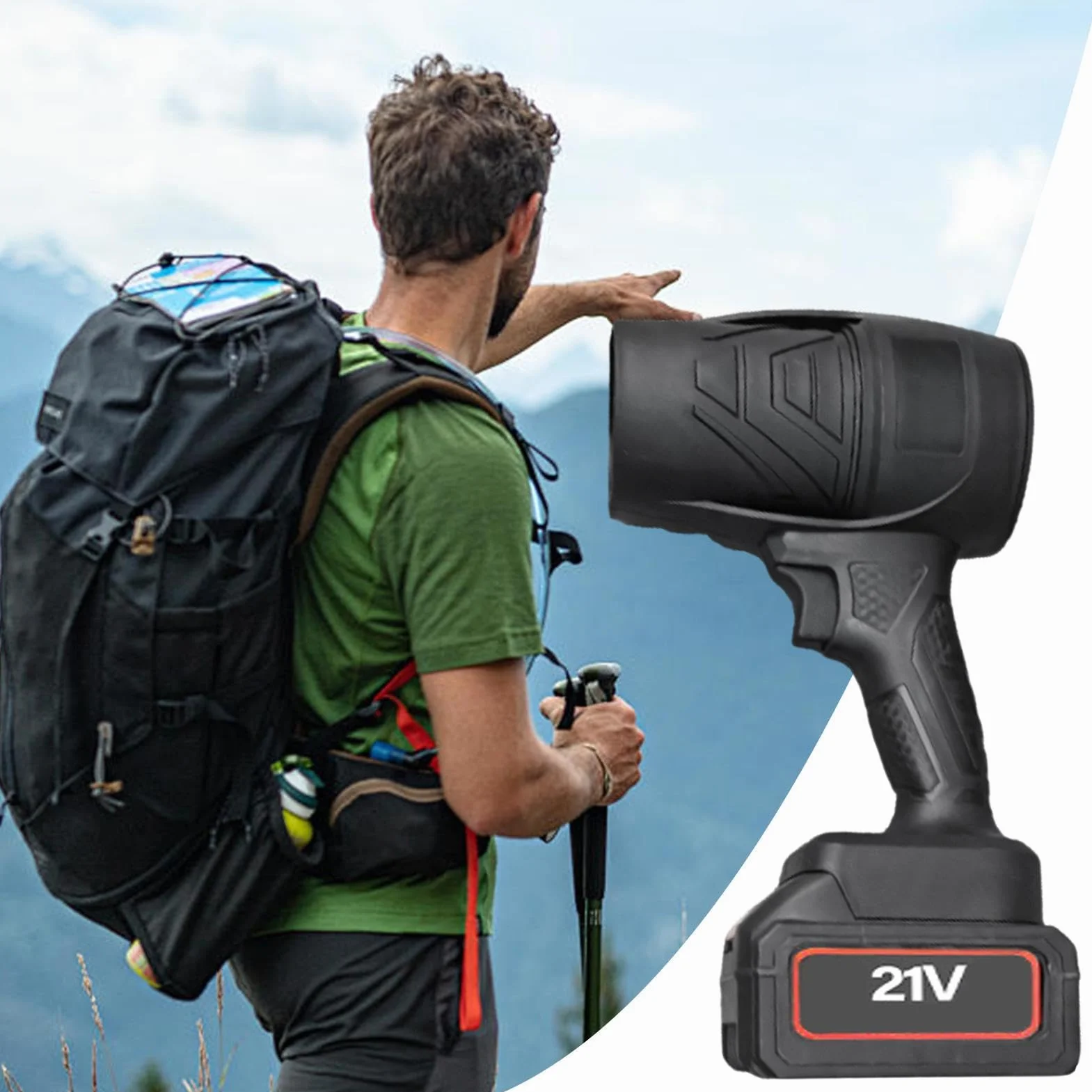 Sopladores para Cuidado del Césped Ventilador Eléctrico Portátil Turbo | Soplador De Hojas Inalámbrico para jardín, patio, coche, jardín, exterior, otoño, invierno, garaje,