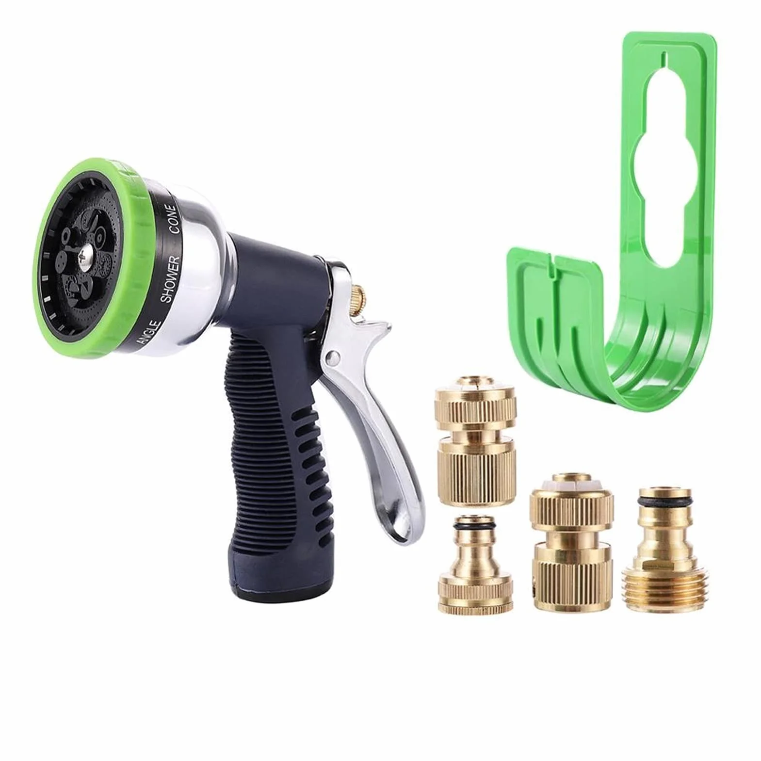 Adaptador de Conector de Manguera para Jardín,A Deua Portátil Ajustable de 9 Patrones,A Deua de Alta Presión con Conector Rápido, Pulverizador Deua para Jardín, Lavado de Coches Domésticos