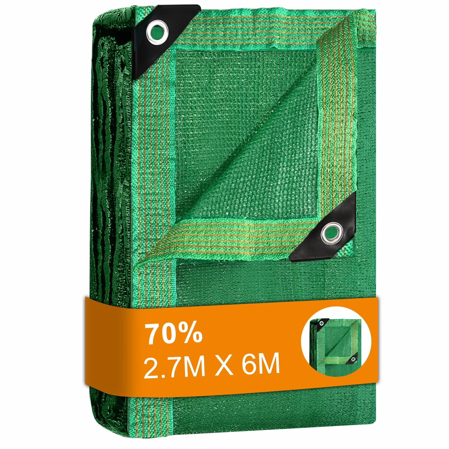 BeGrit 2,7x6m Malla sombreadora 70% Bloqueador Solar de Malla jardín Verde | Red de Sombra con Ojales para Planta Toldos Exterior Resistente a los Rayos UV para Pergola Balcon Terraza Tasa de sombreado