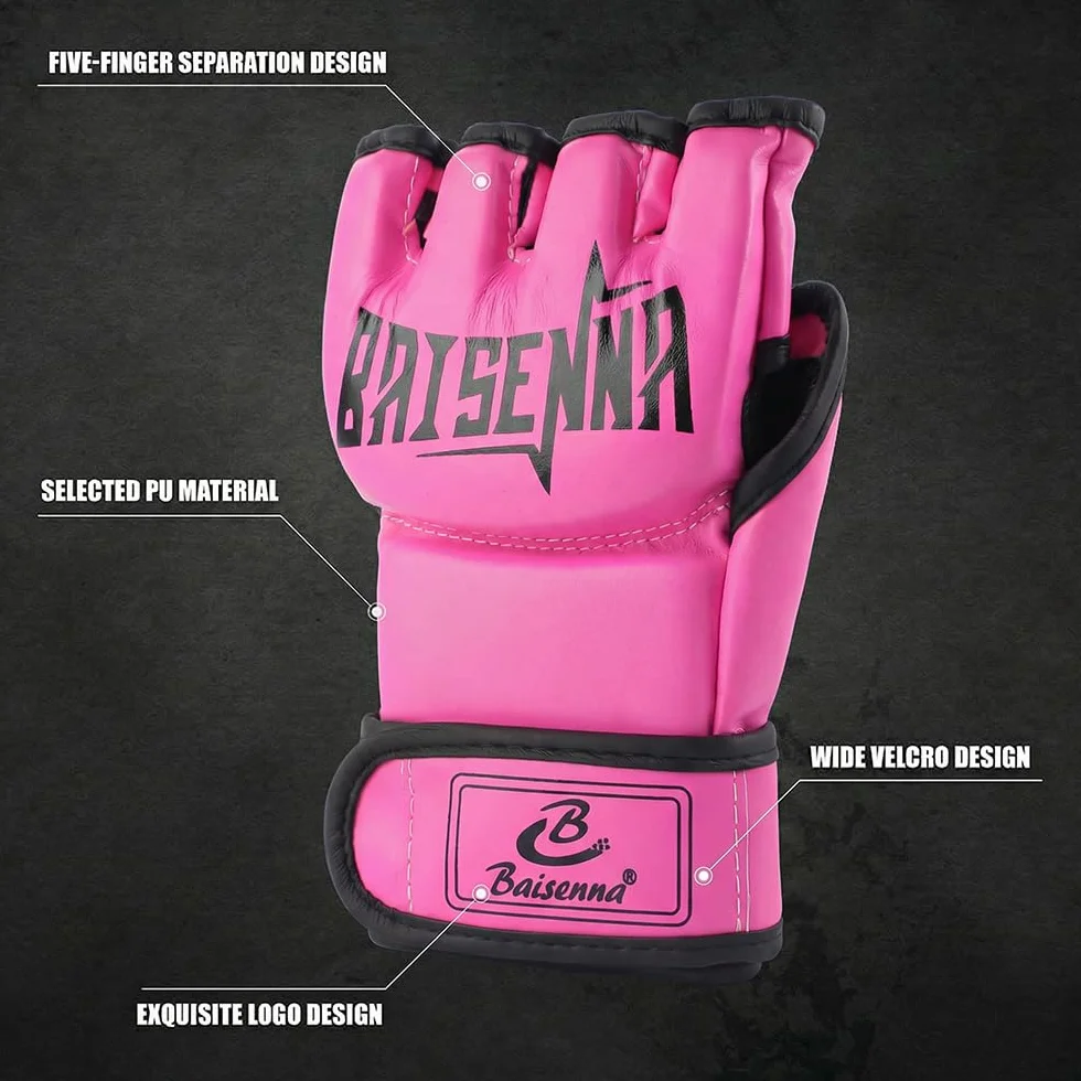 Guantes de Boxeo para Adulto, Cuero, MMA, Muay Thai, Kickboxing, Sparring